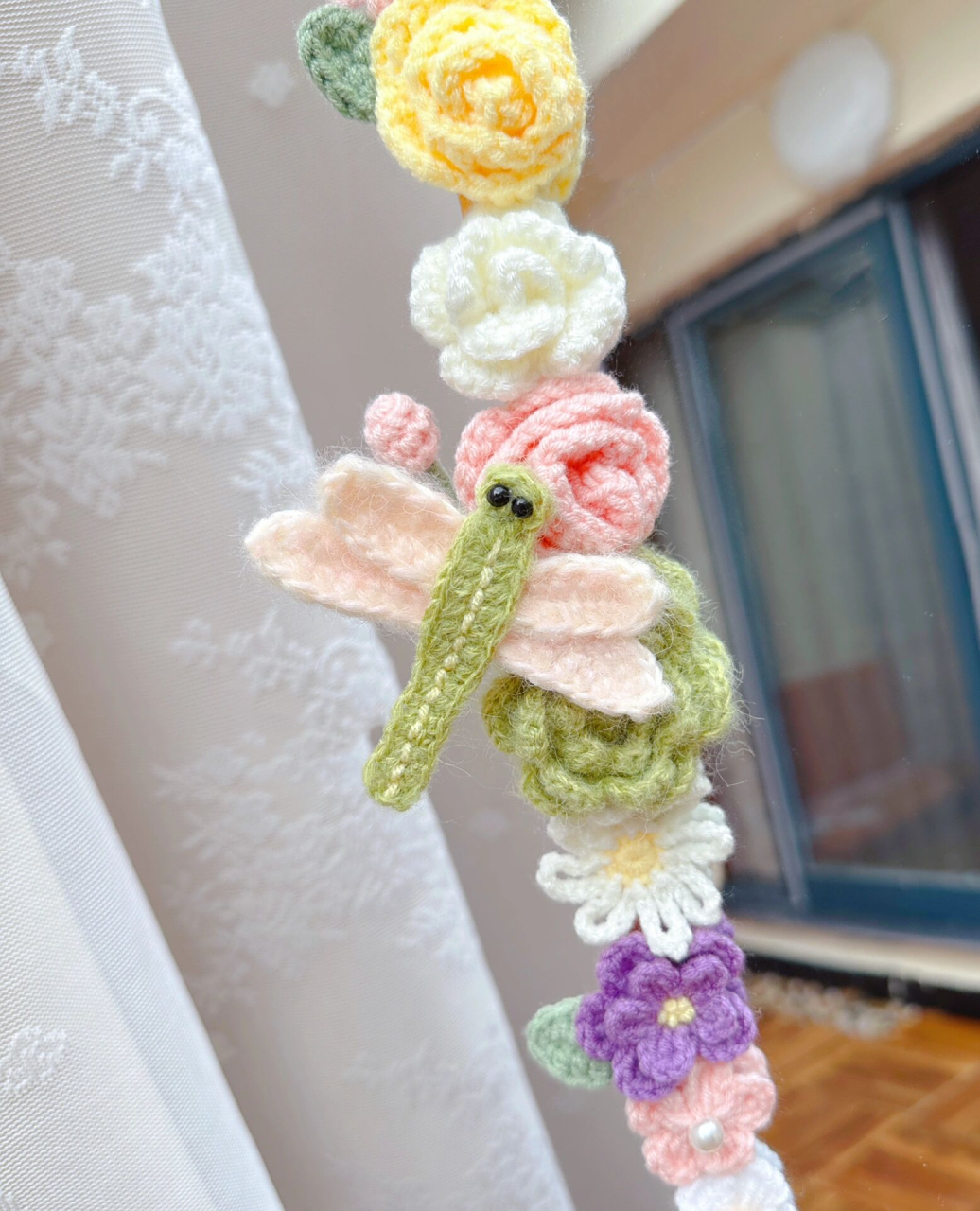 钩针春日94"早有蜻蜓立上头"(附图解) 此"蜻蜓"可做发夹或者胸针哦