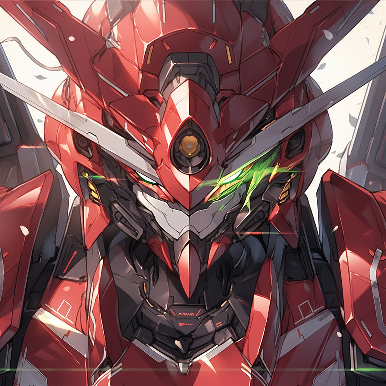 终于研究出高达头像正面,驾驶员出击时感应器发光模式,开心,分享给