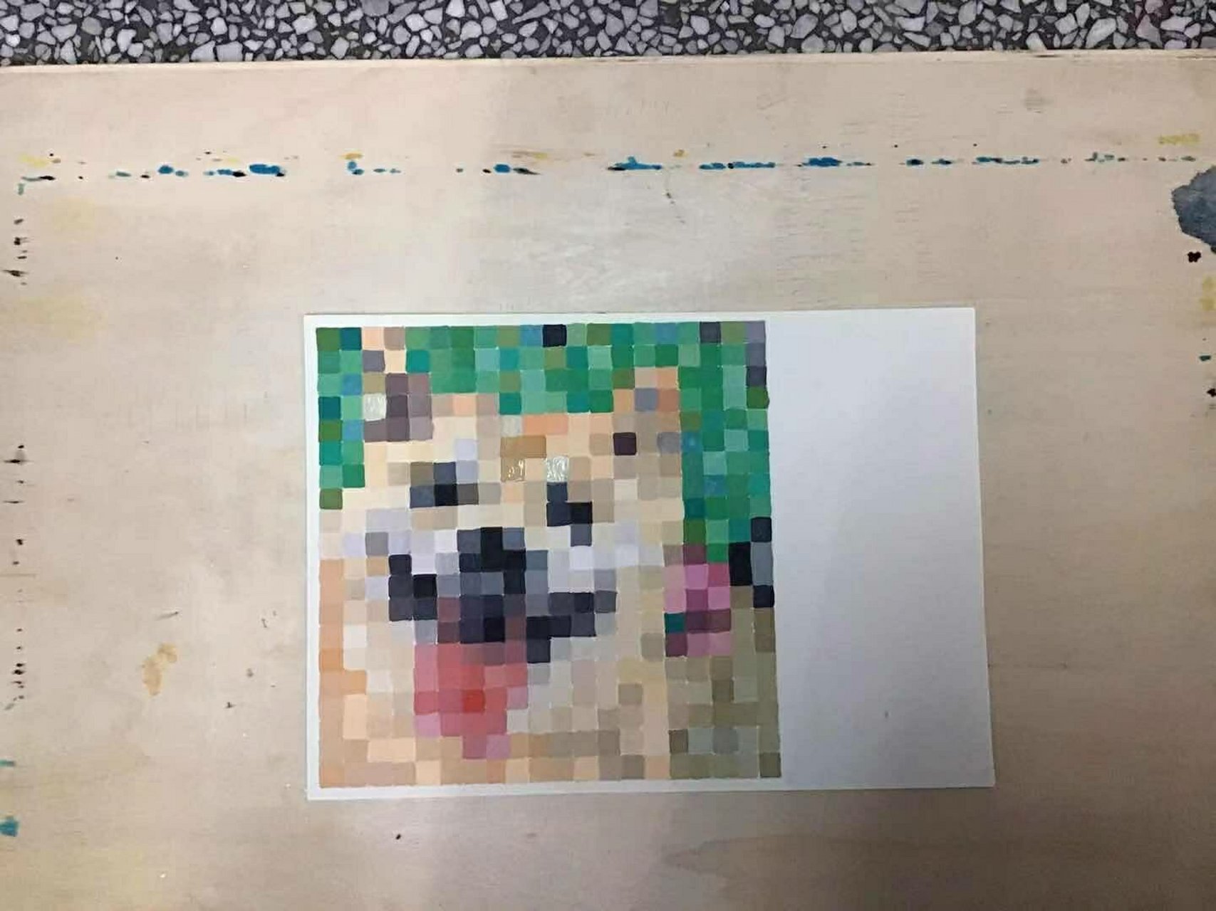 色彩构成马赛克空间混合 马赛克,可代画