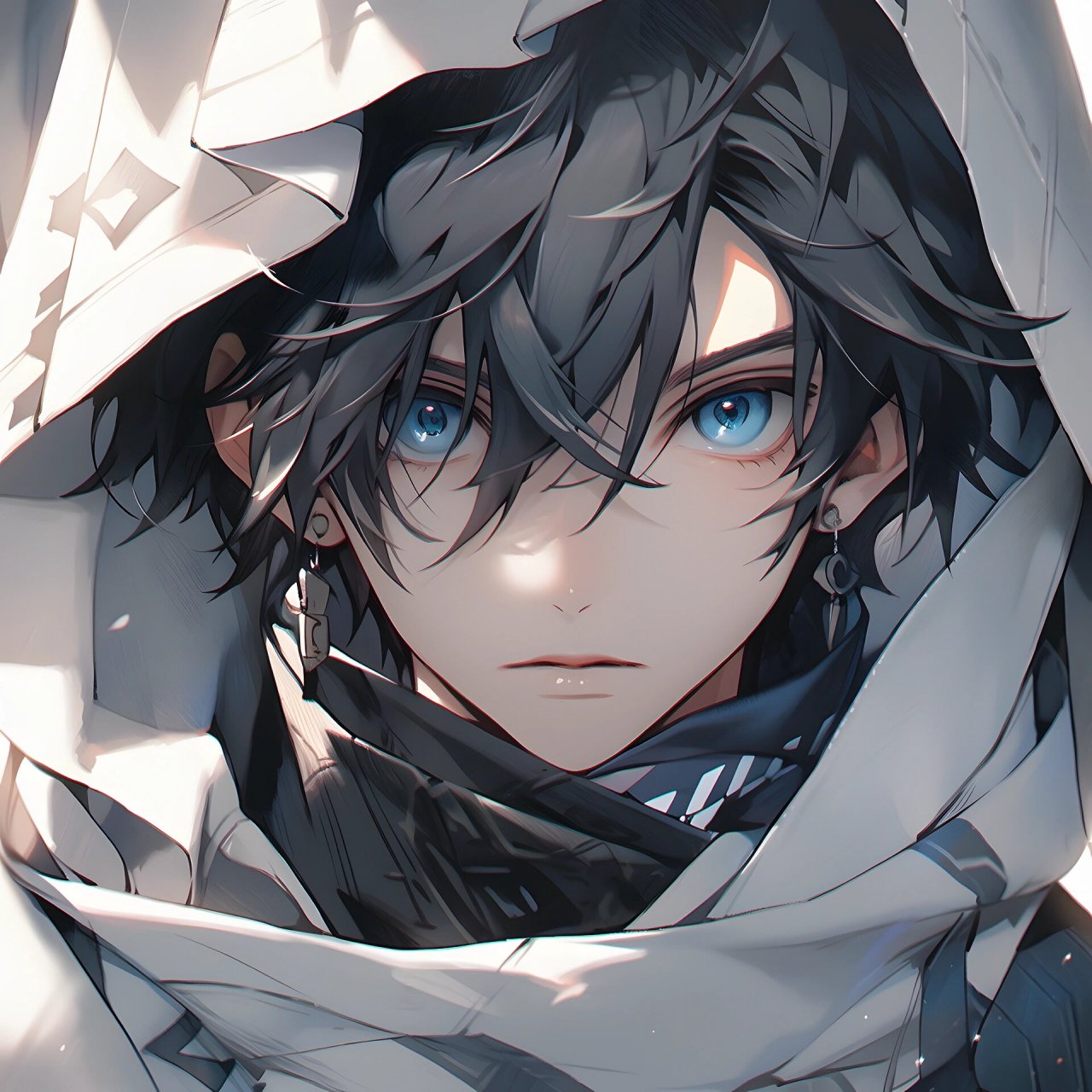 黑发蓝瞳动漫男主头像～难走就独行 留住心中小小的自己