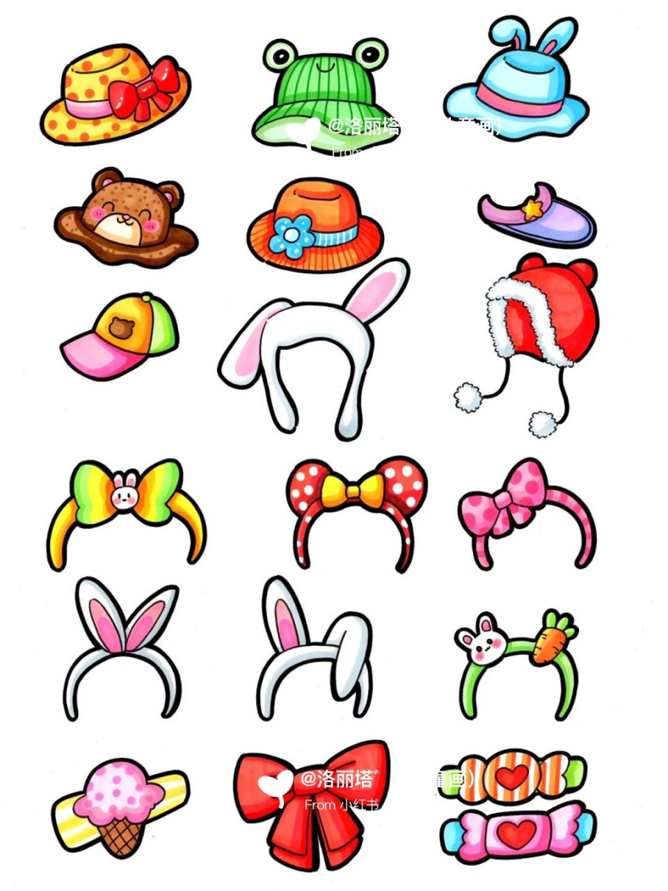 儿童画 小配饰画法 素材是一点点的积累的,加油.