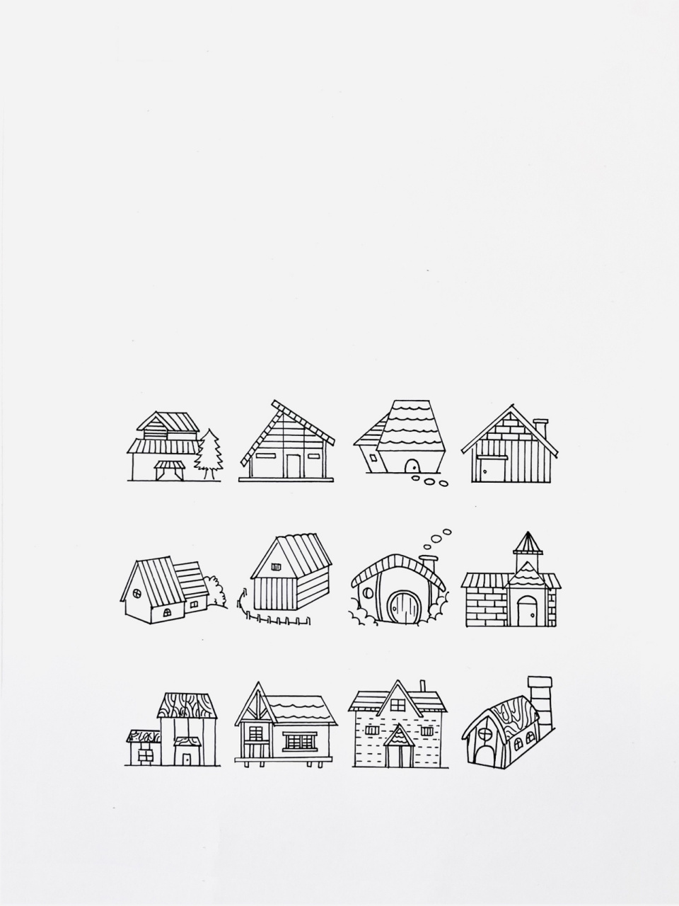 简笔画教程|黑白ins插画