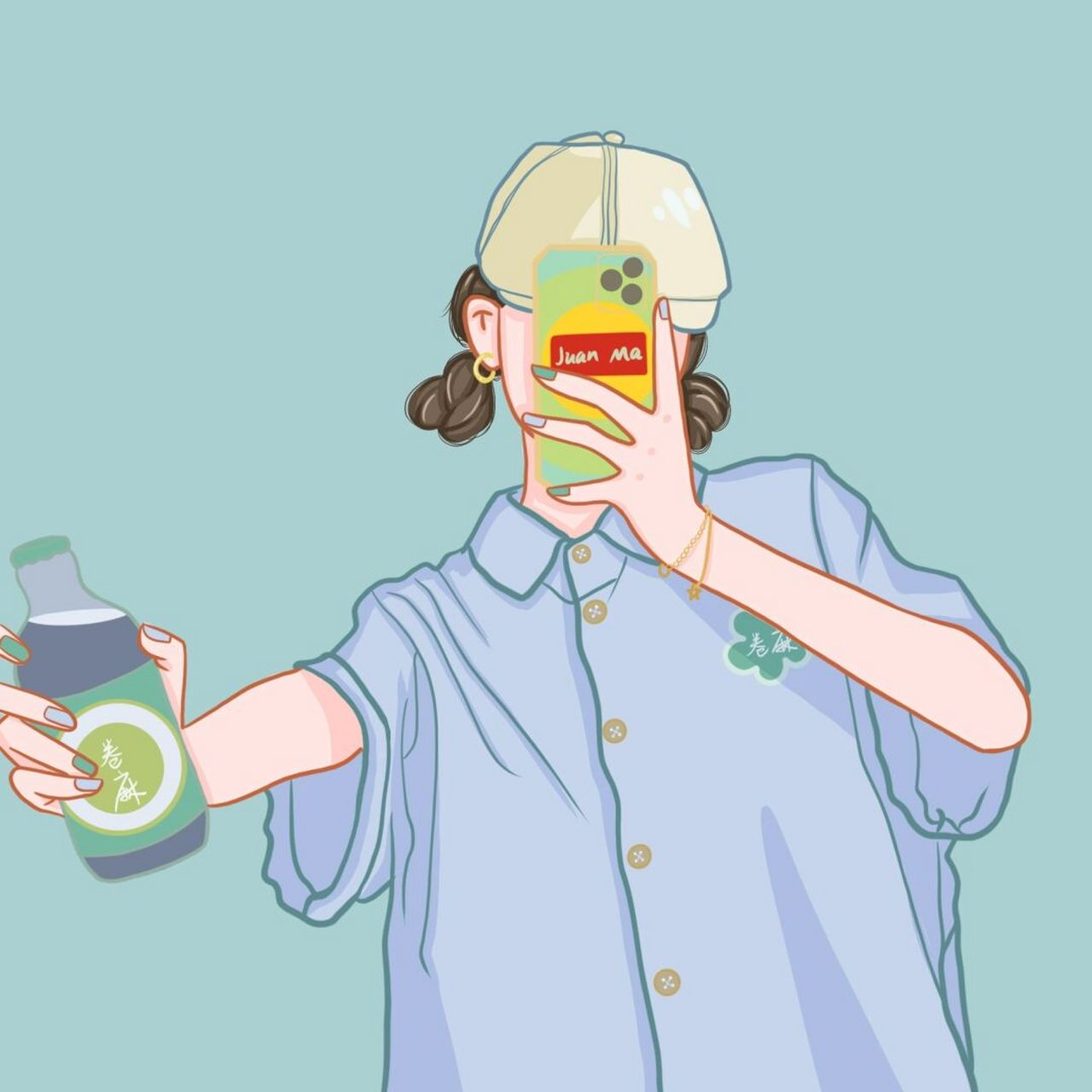 手绘头像#    #插画