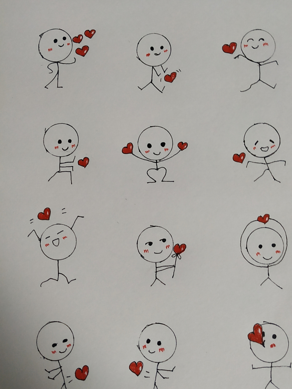 笑脸简笔画 每天保持着可爱向上的笑脸,加油!