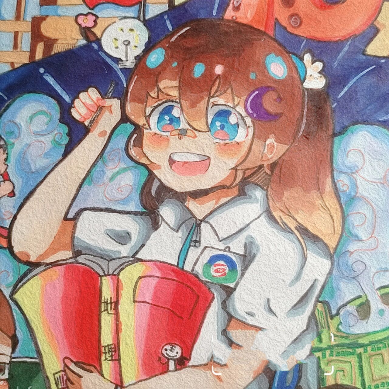 09一个校园主题绘画! 学校93建校70周年啦!