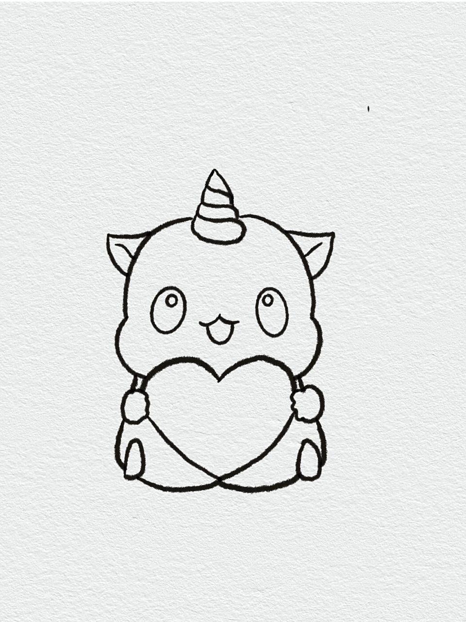 挑战100个简笔画|独角兽教程0615 一看就会,6步画可爱独角兽