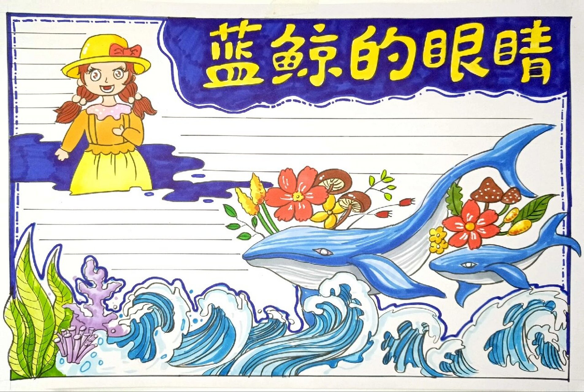 蓝鲸的眼睛读后感手抄报