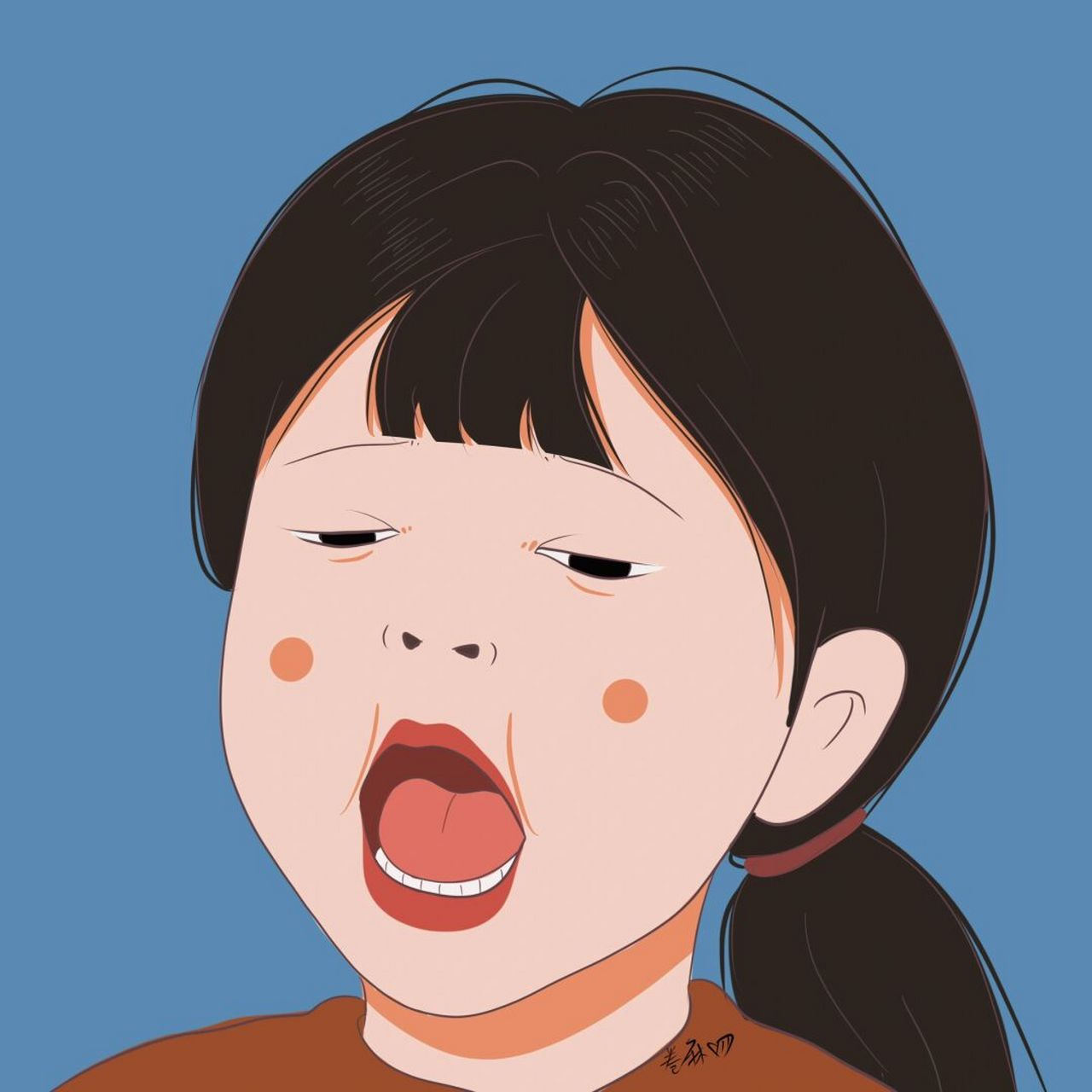 插画 | 头像 | 张大嘴巴啊啊啊 图片92二改92