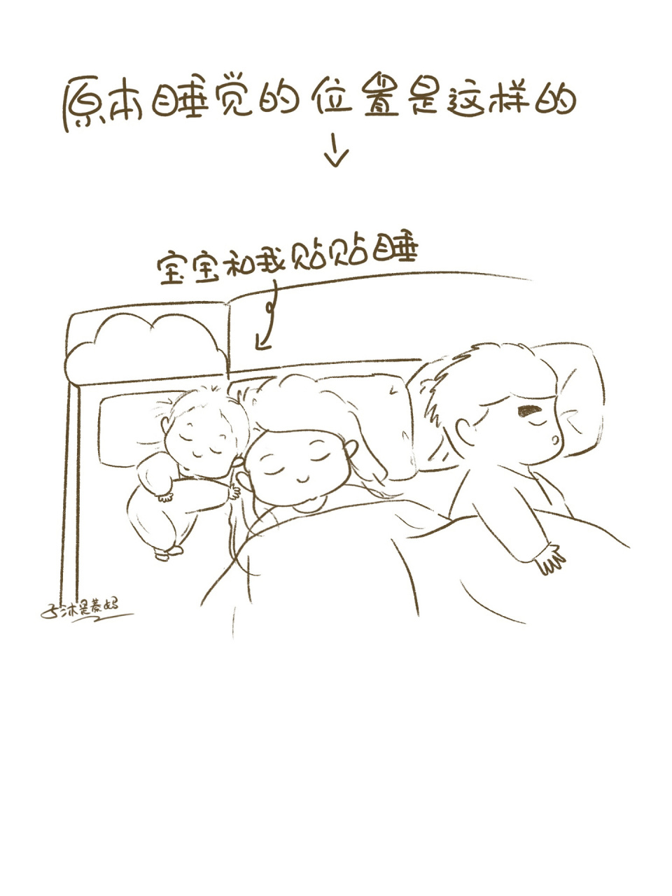 原来,宝宝是想挨着妈妈睡 从宝宝出生,就一直是我挨着她一起睡.
