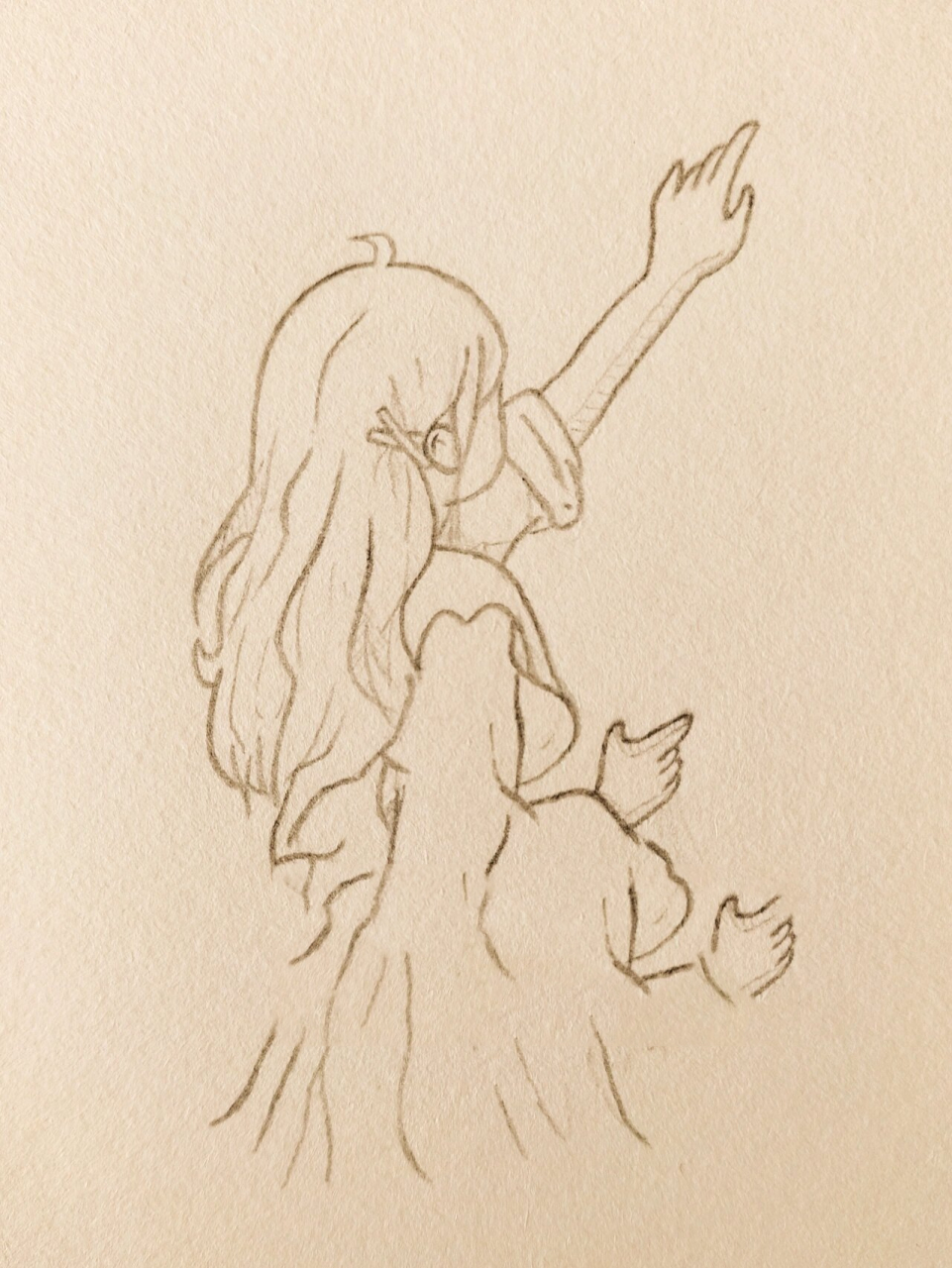 捧花少女绘画过程 "现实和理想之间,不变的是跋涉,暗淡与辉煌之间,不