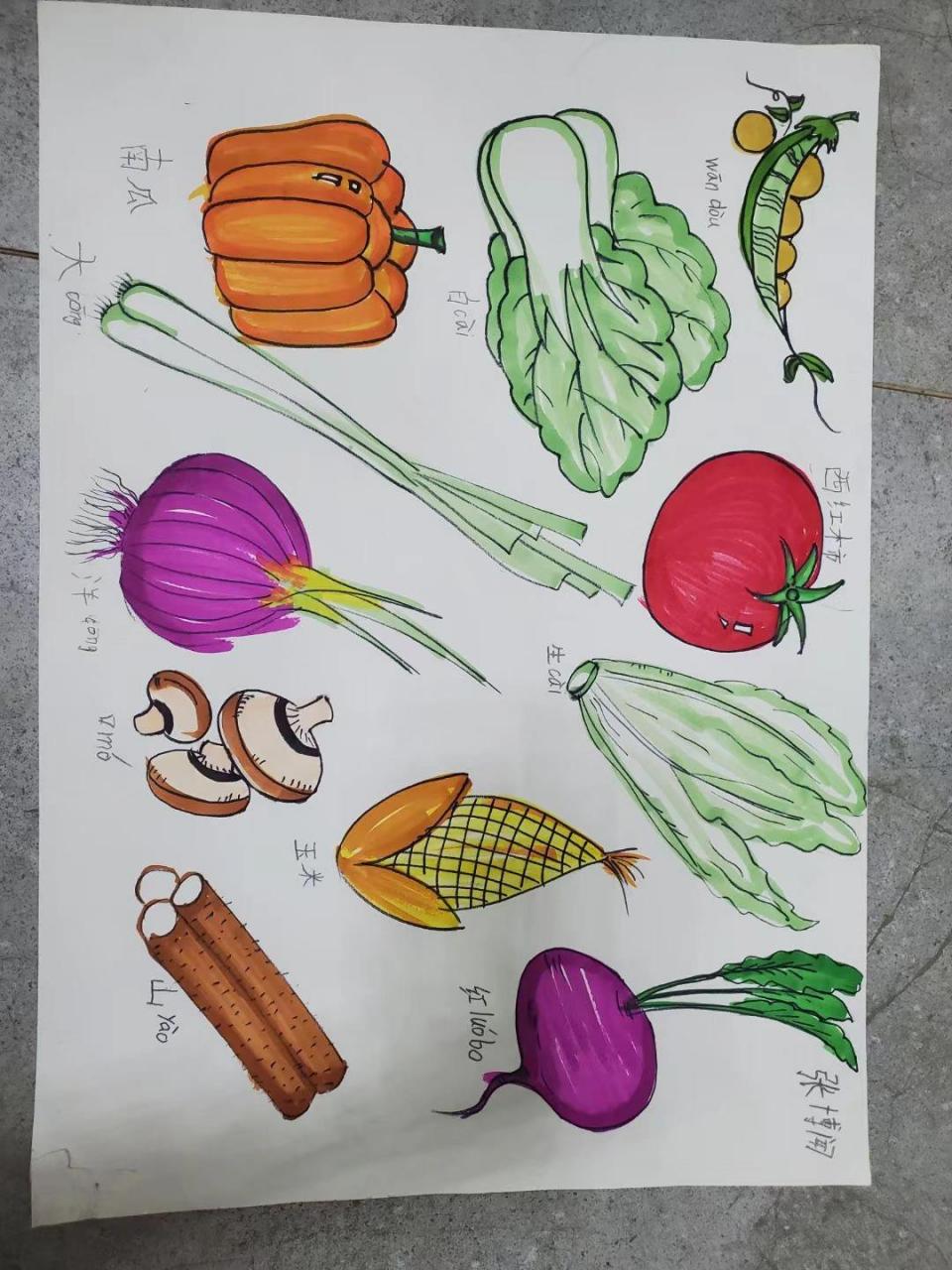 水果蔬菜手抄报简单图片