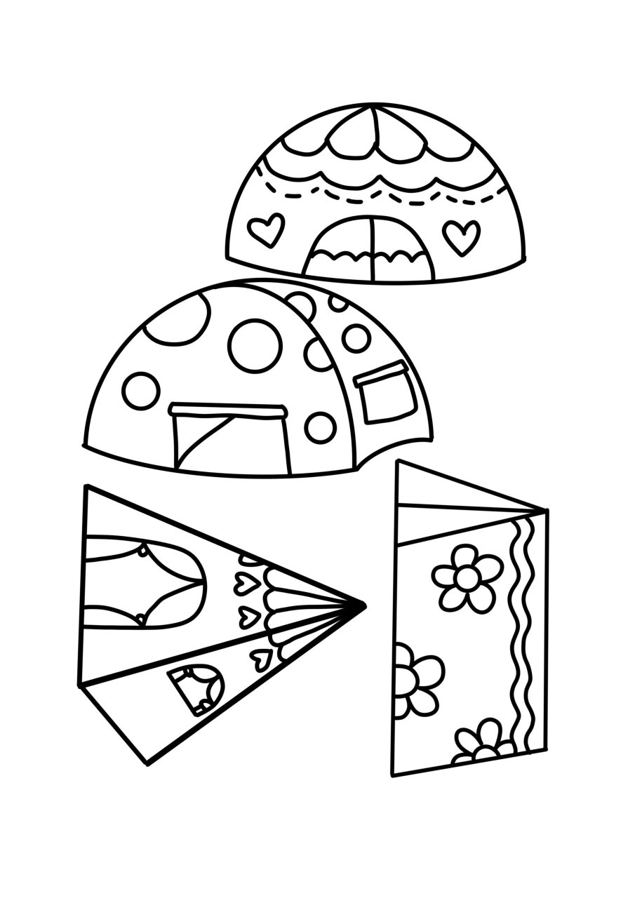儿童画《星空下搭帐篷》素材/线稿 步骤: 打印素材,上色(或让小朋友