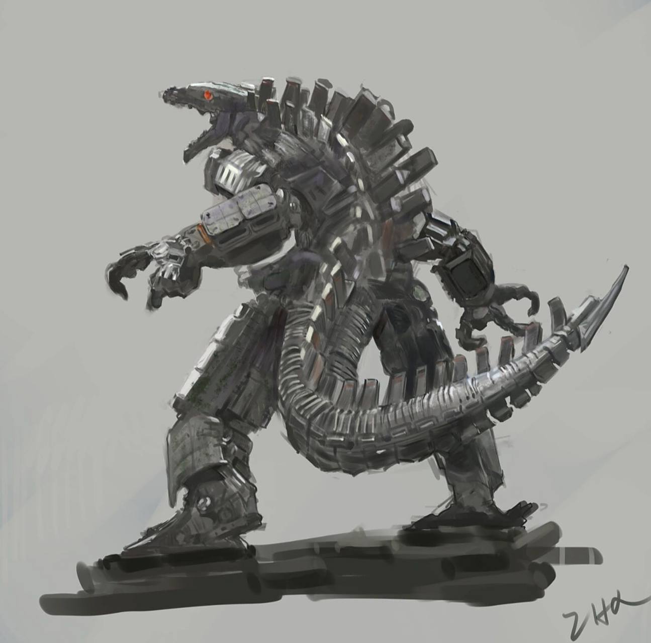 临摹机械哥斯拉