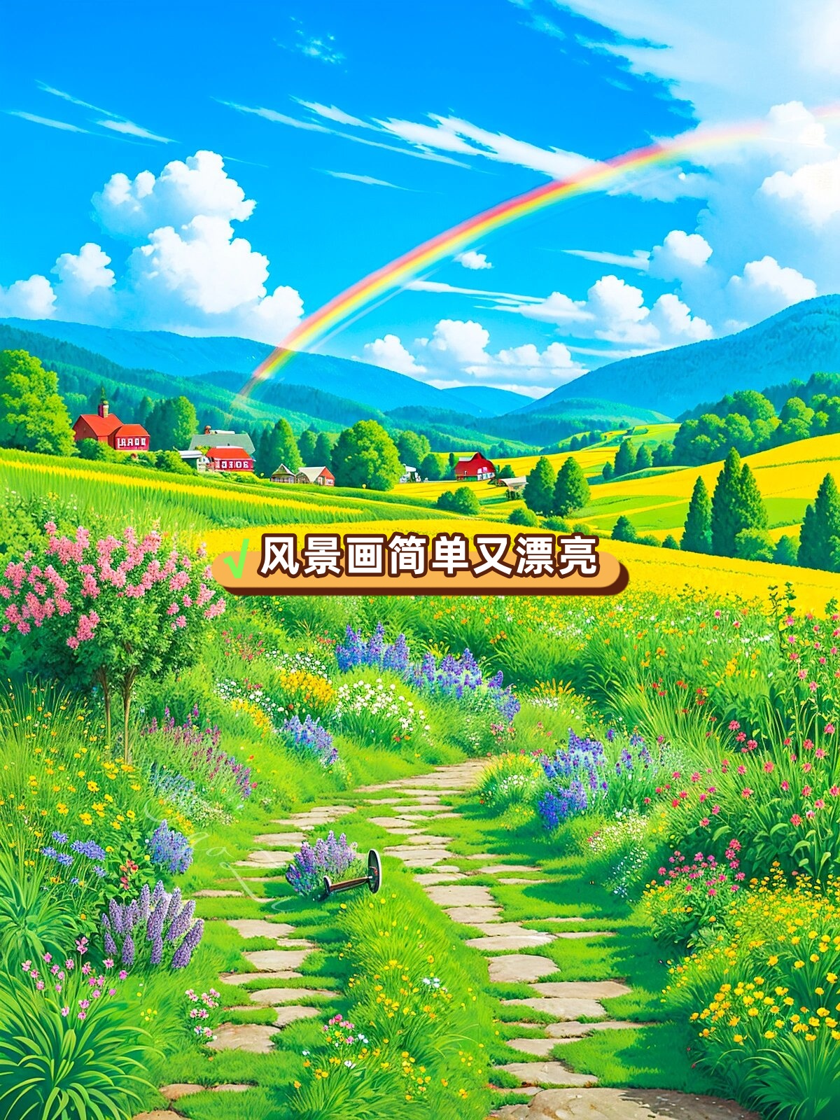 风景画简单又漂亮 风景画,简单又漂亮,一笔一划都是大自然的馈赠.