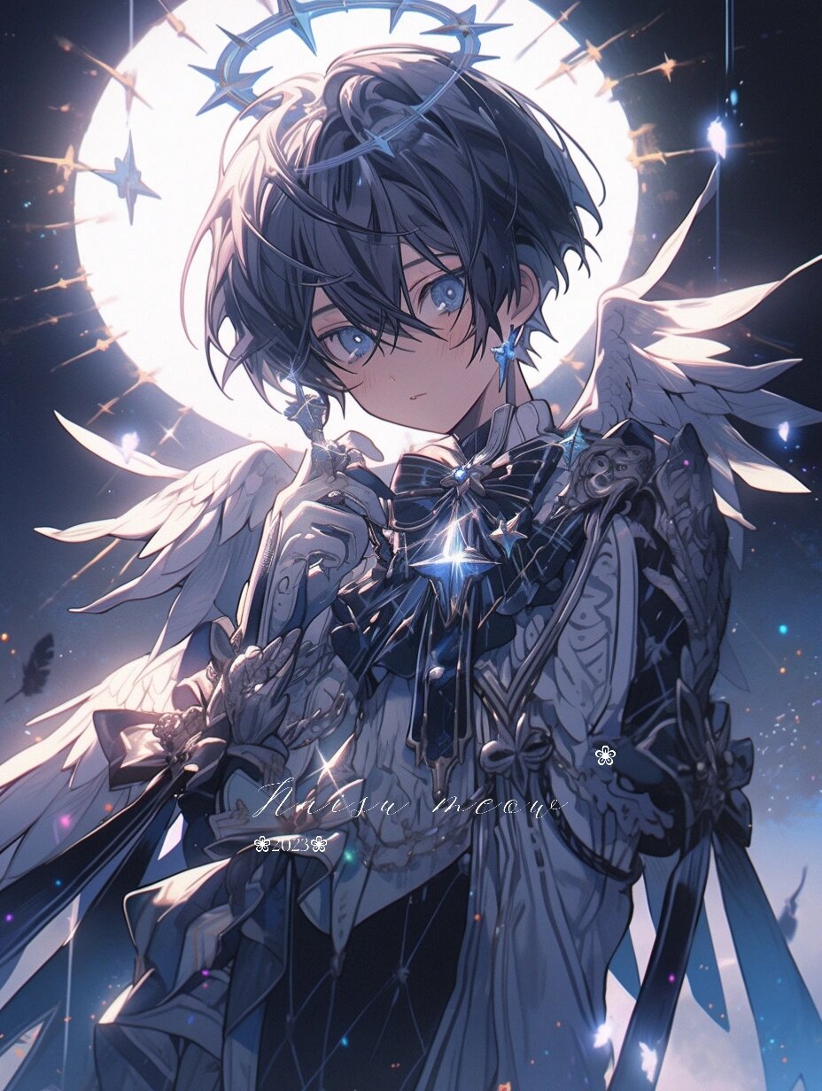 明灯雪羽|闪耀唯美帅气蓝色天使系男生头像 几为借柯怜病鹤,羽毛如雪