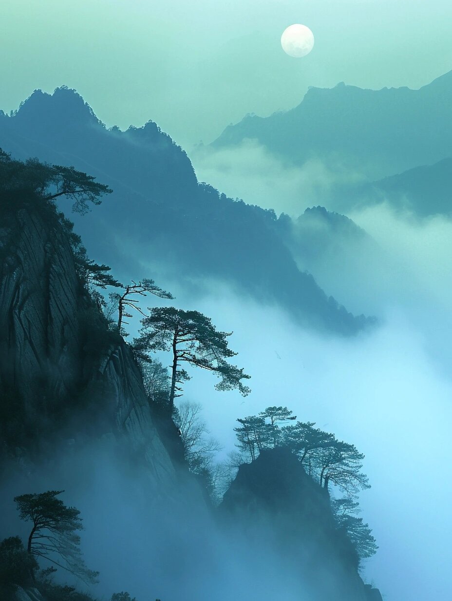 一丛松在云端徘徊,要做他人的拐,入云海的怀