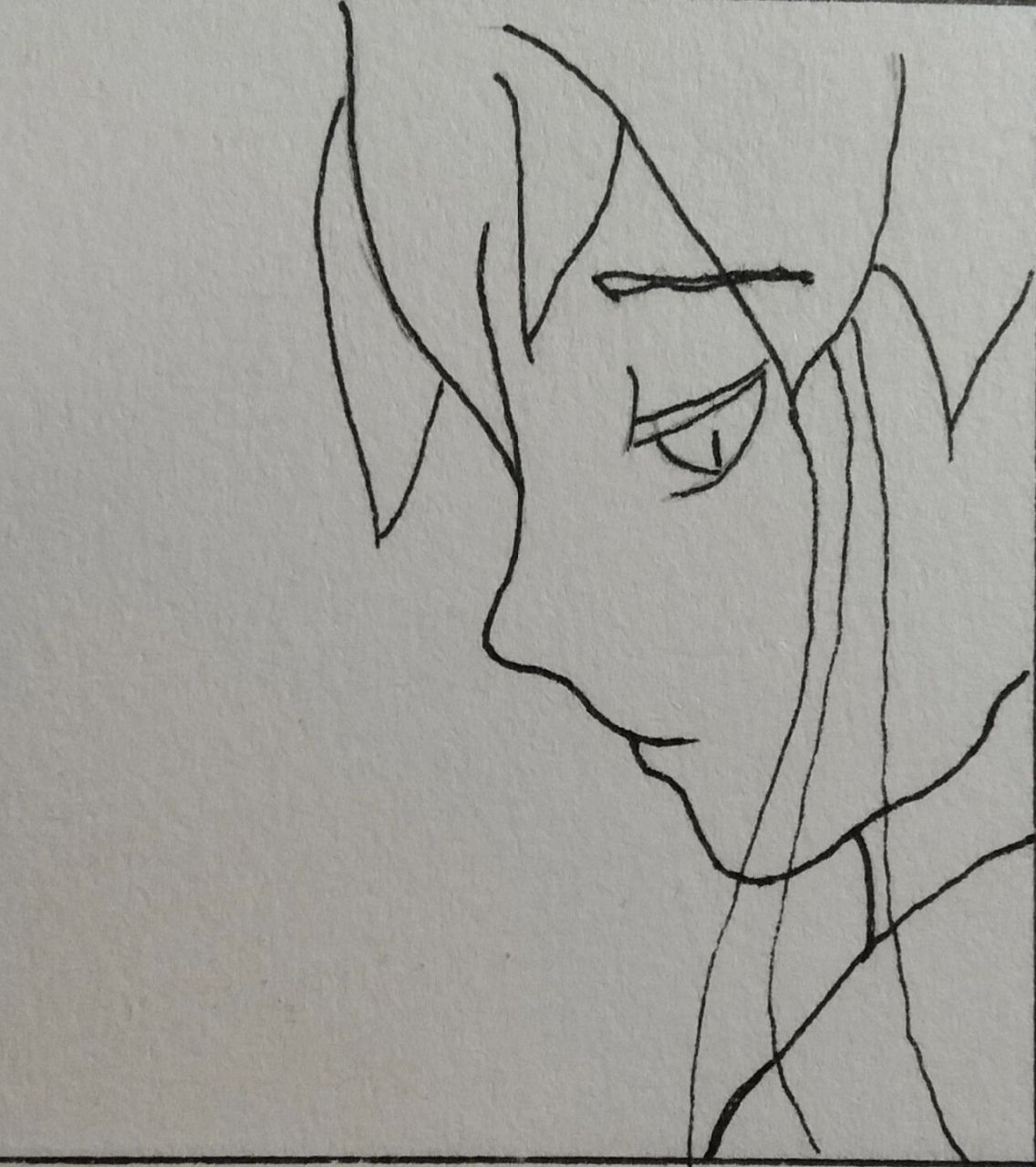 古风人物侧脸绘画