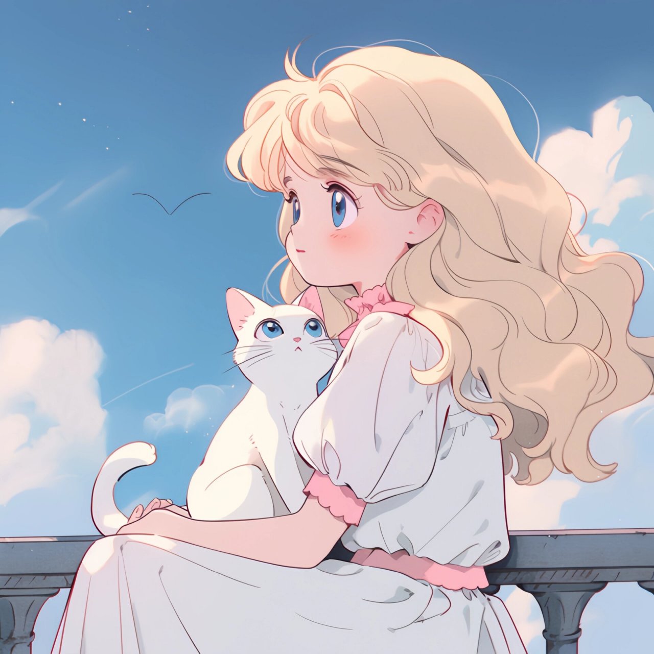 女生头像|抱着猫的女头