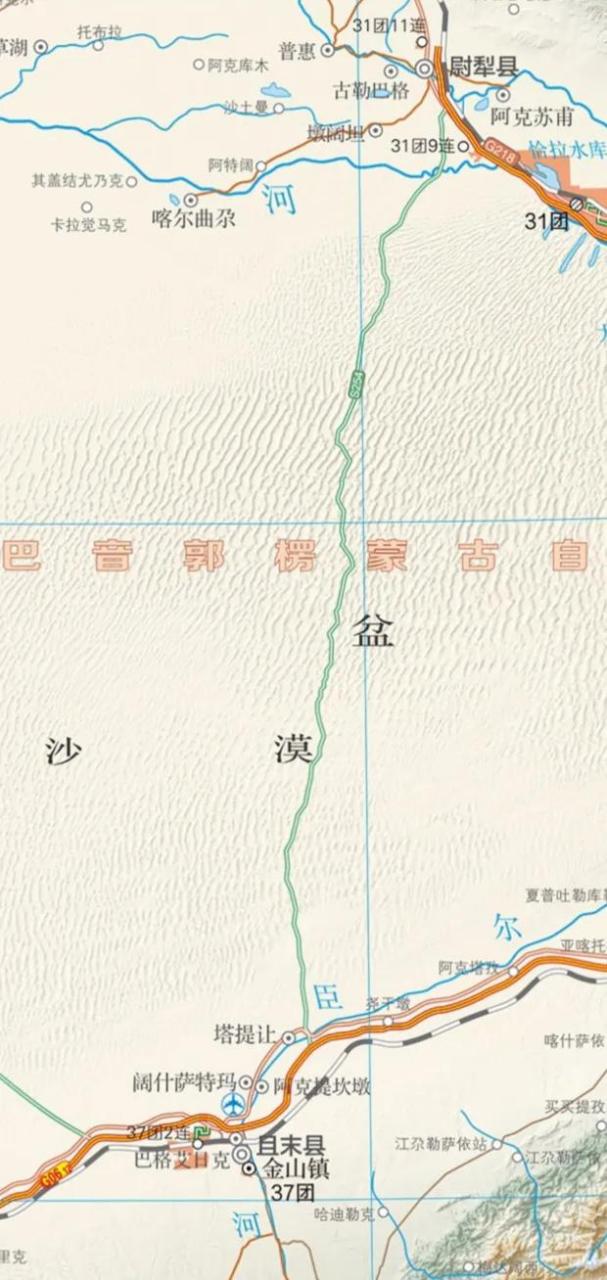 轮台——民丰216国道沙漠公路,阿拉尔——和田g580国道沙漠公路