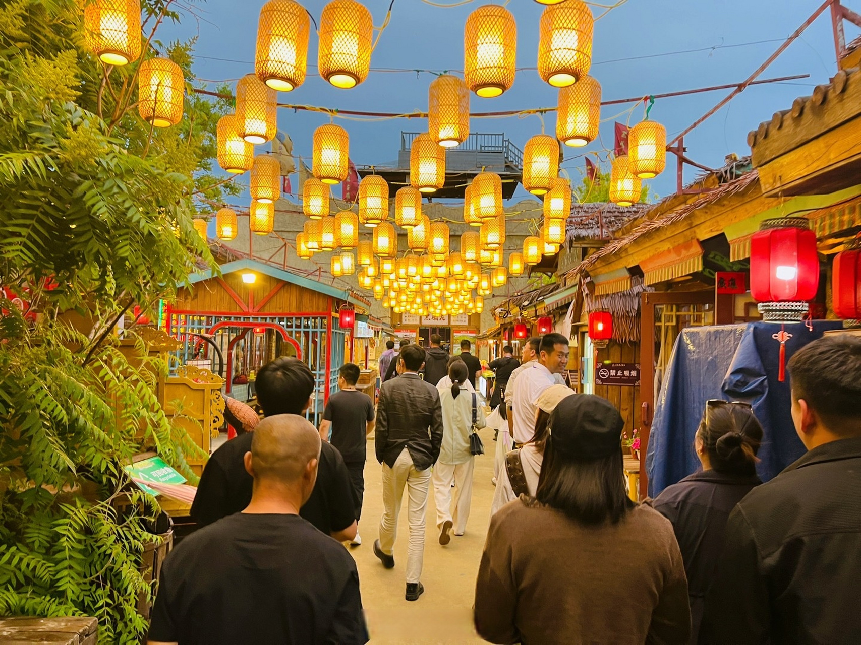 #有一种美好叫辽宁##新时代六地辽宁杠杠滴#夜晚的黑风关古镇人流攒动