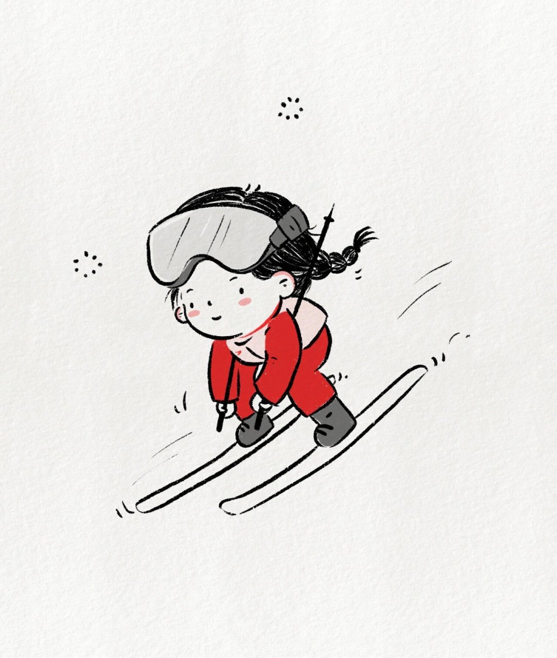 谷爱凌滑雪卡通头像图片