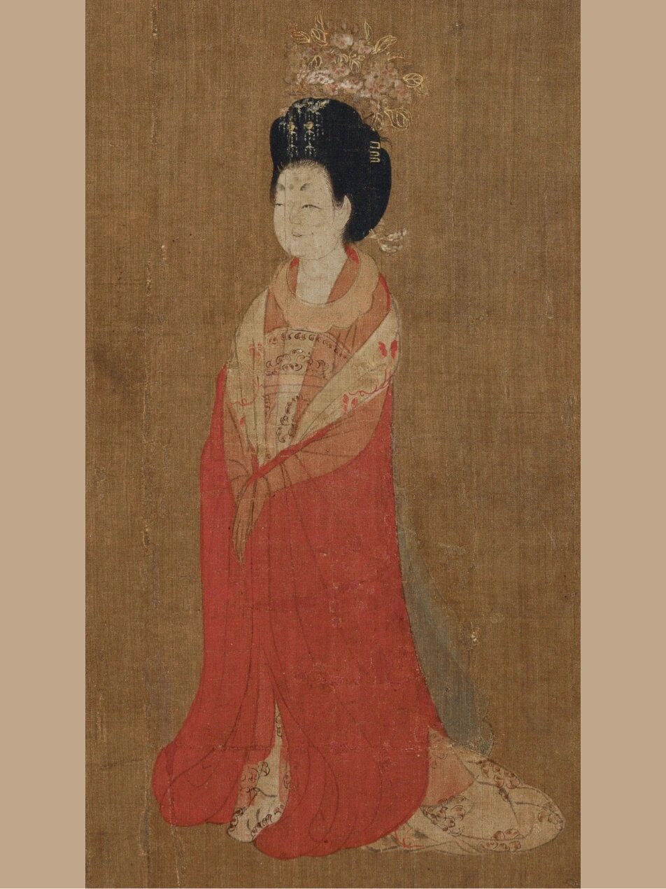 不可错过中国名画-《簪花仕女图》 周昉/创作时间:唐/尺寸:纵46厘米