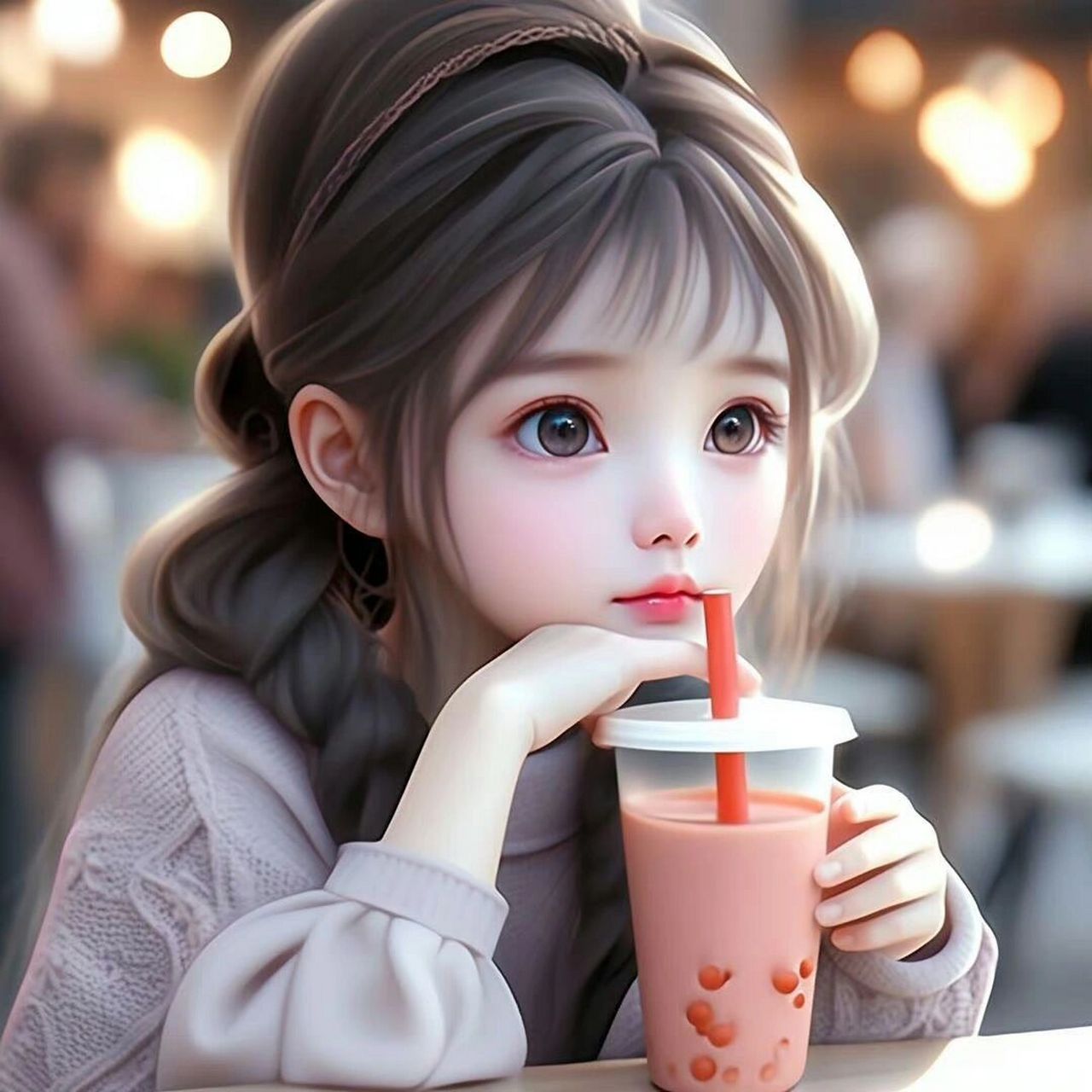 漂酿的奶茶妹妹可爱头像