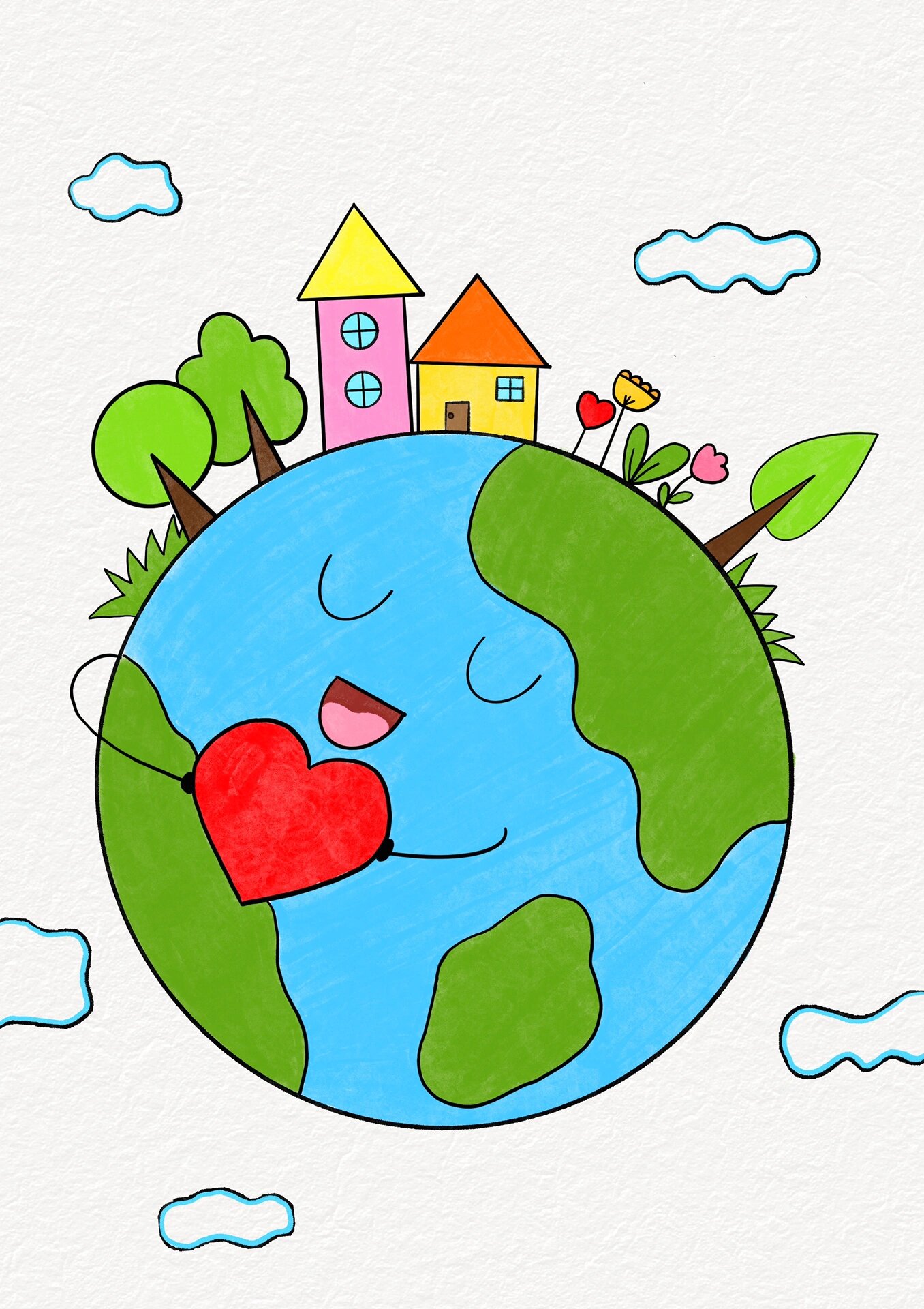 世界地球日主题画手抄报