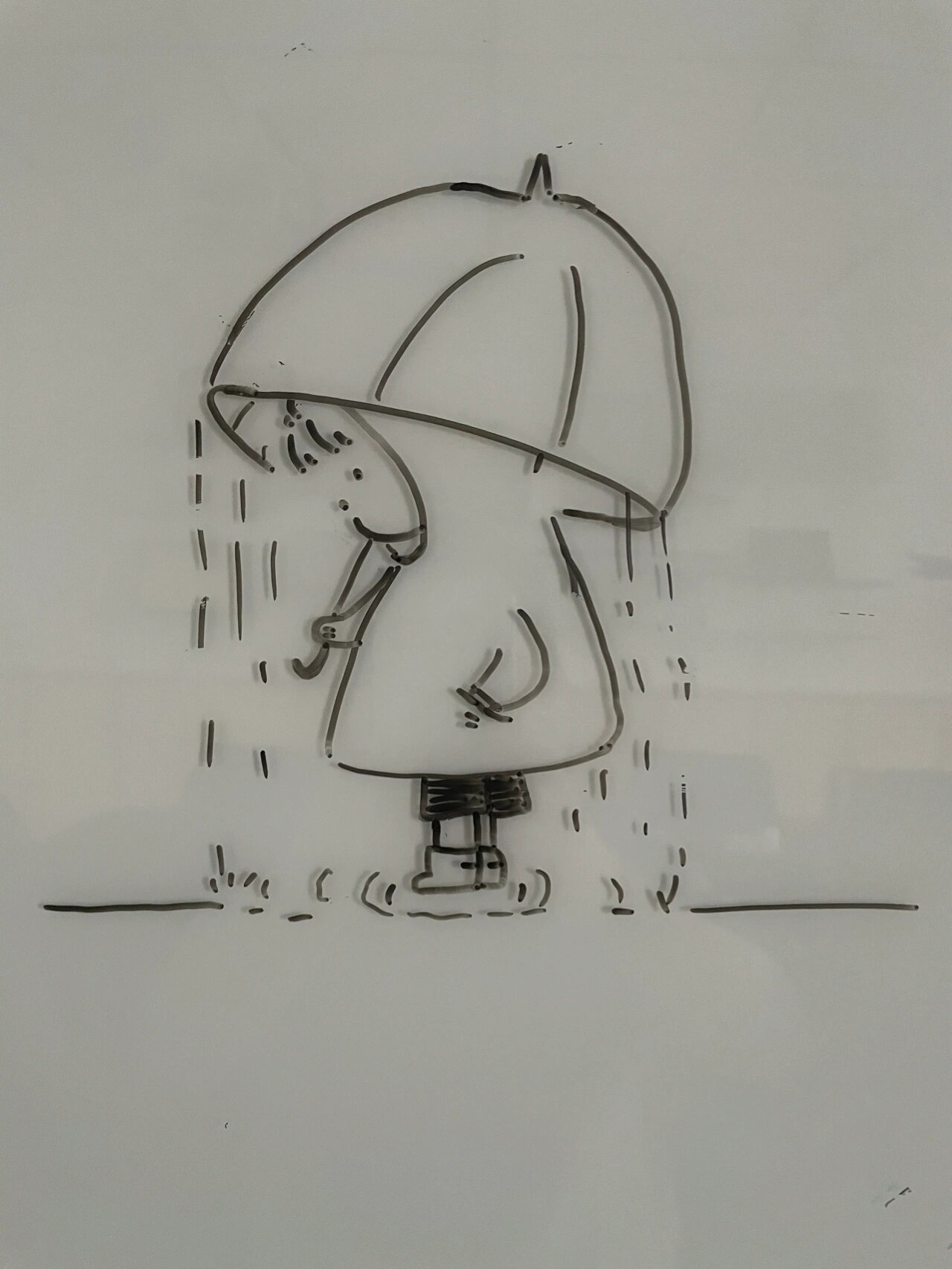 简笔画下雨天一幅画图片