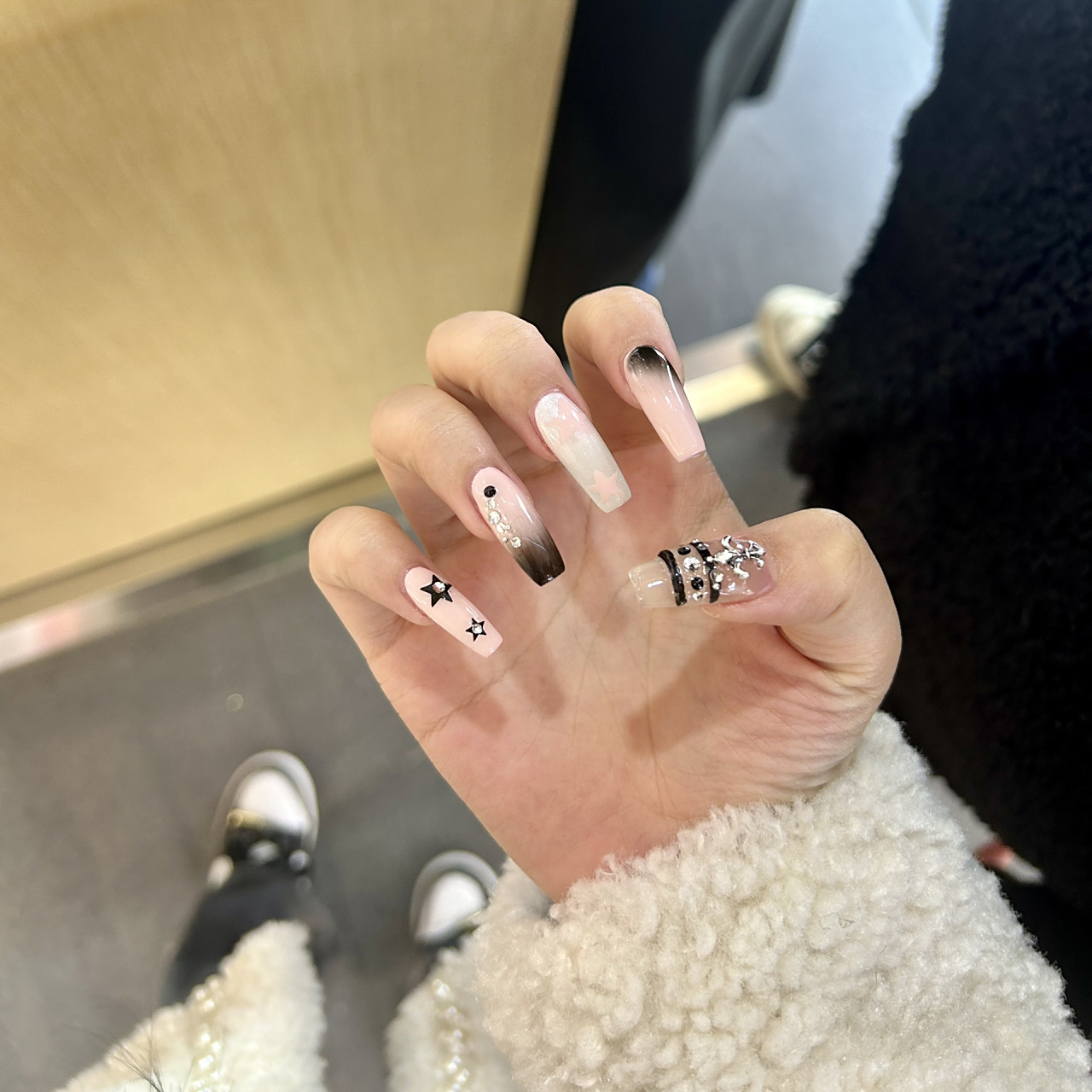 blackpink配色美甲 辣妹美甲9799 99随便做 同款可以做穿戴甲