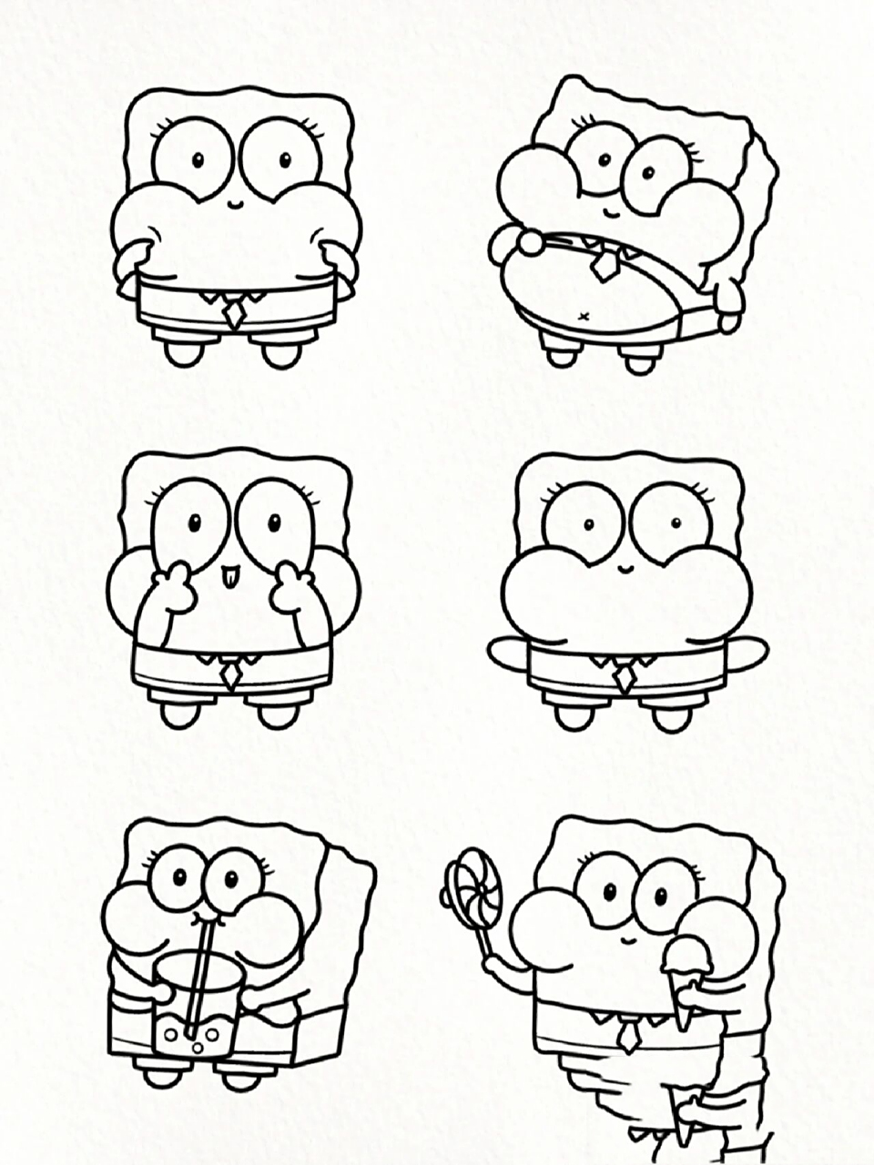 海绵宝宝q版简笔画 9393