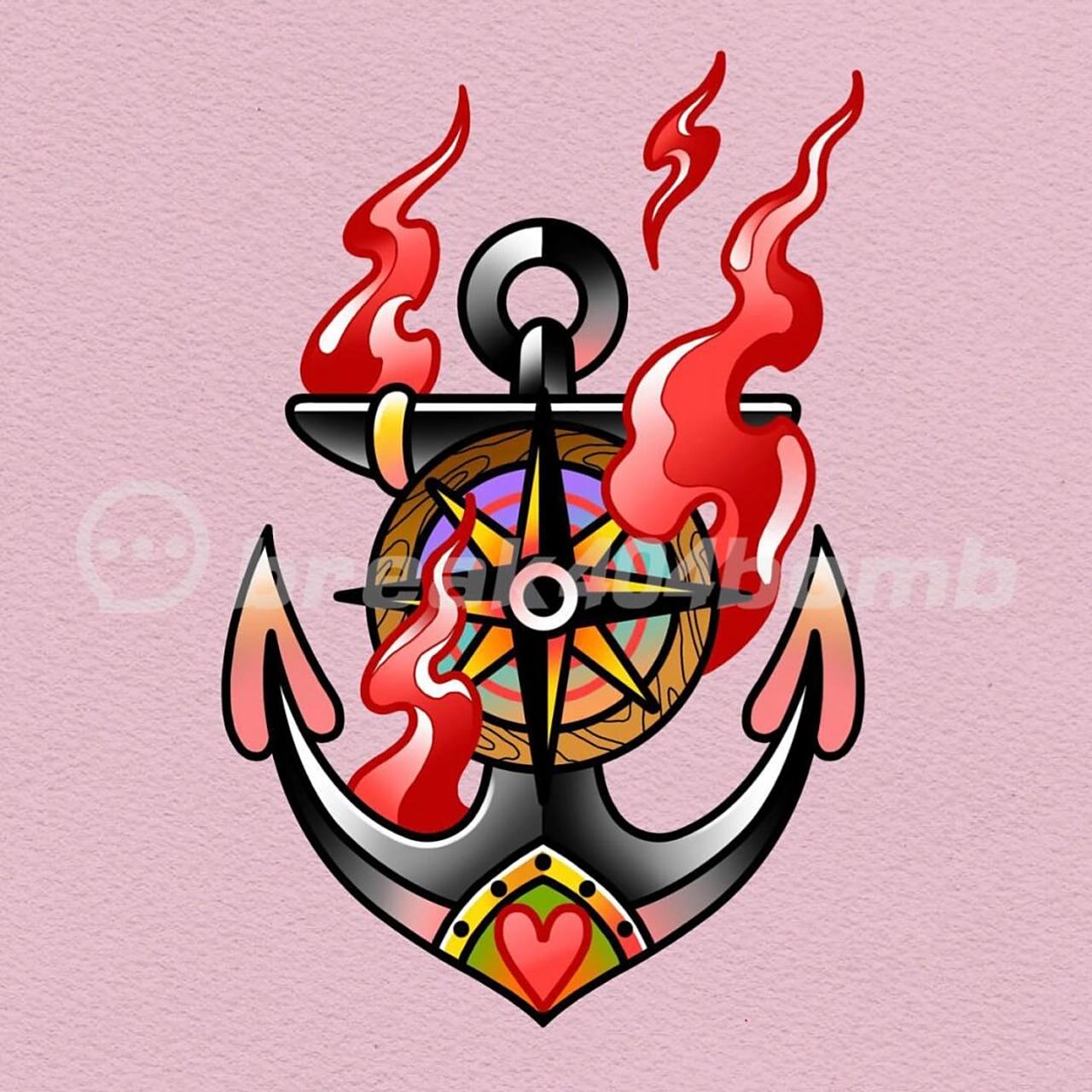 彩色oldschool纹身拼接花臂|拼接纹身 适合白皮肤的朋友选择的彩色图