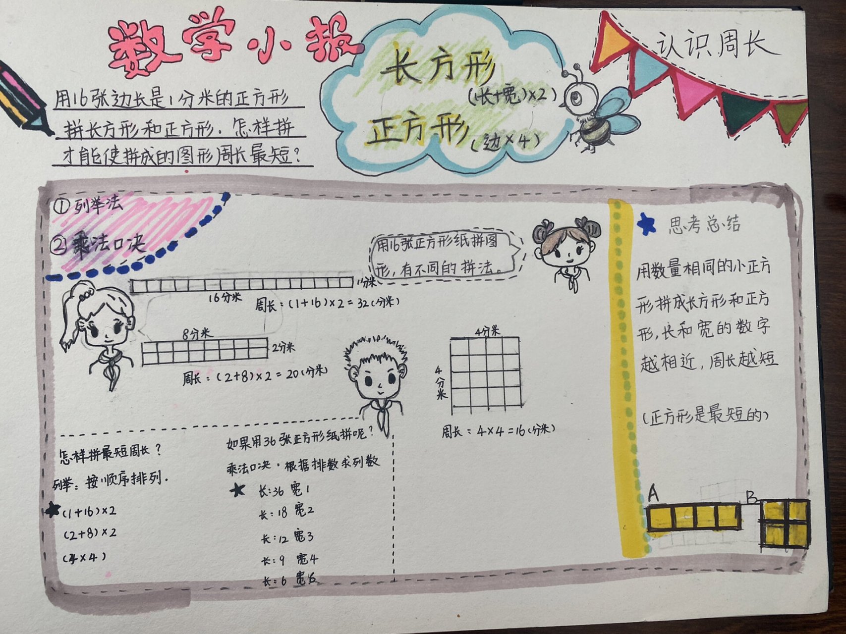 三年级数学周长手抄报