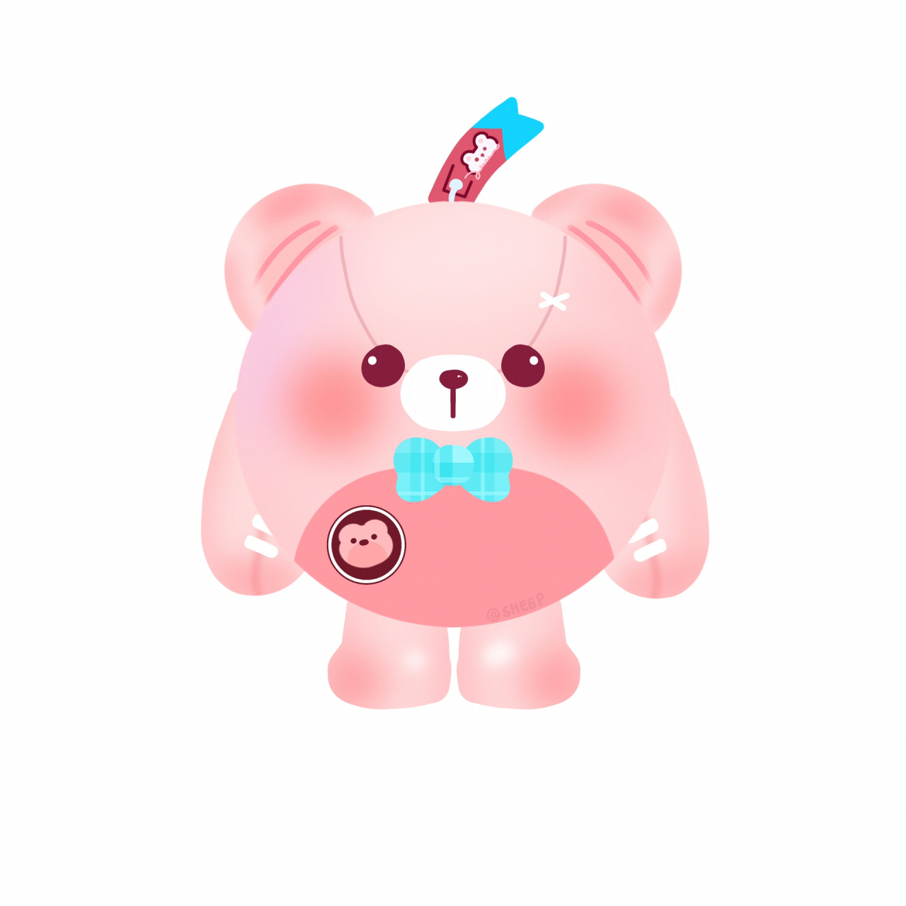 头像自截 粉色小熊不要太可爱,禁止商用二改,转载请标明id,请勿涂抹