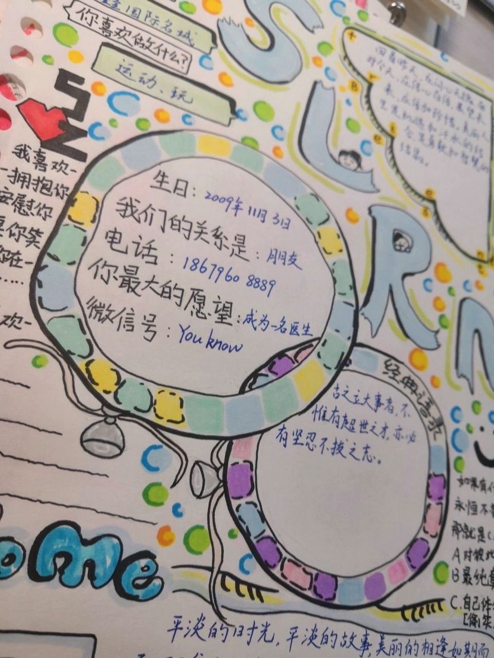 同学录61手绘 自制的同学录,觉得好看的点个赞吧同学录