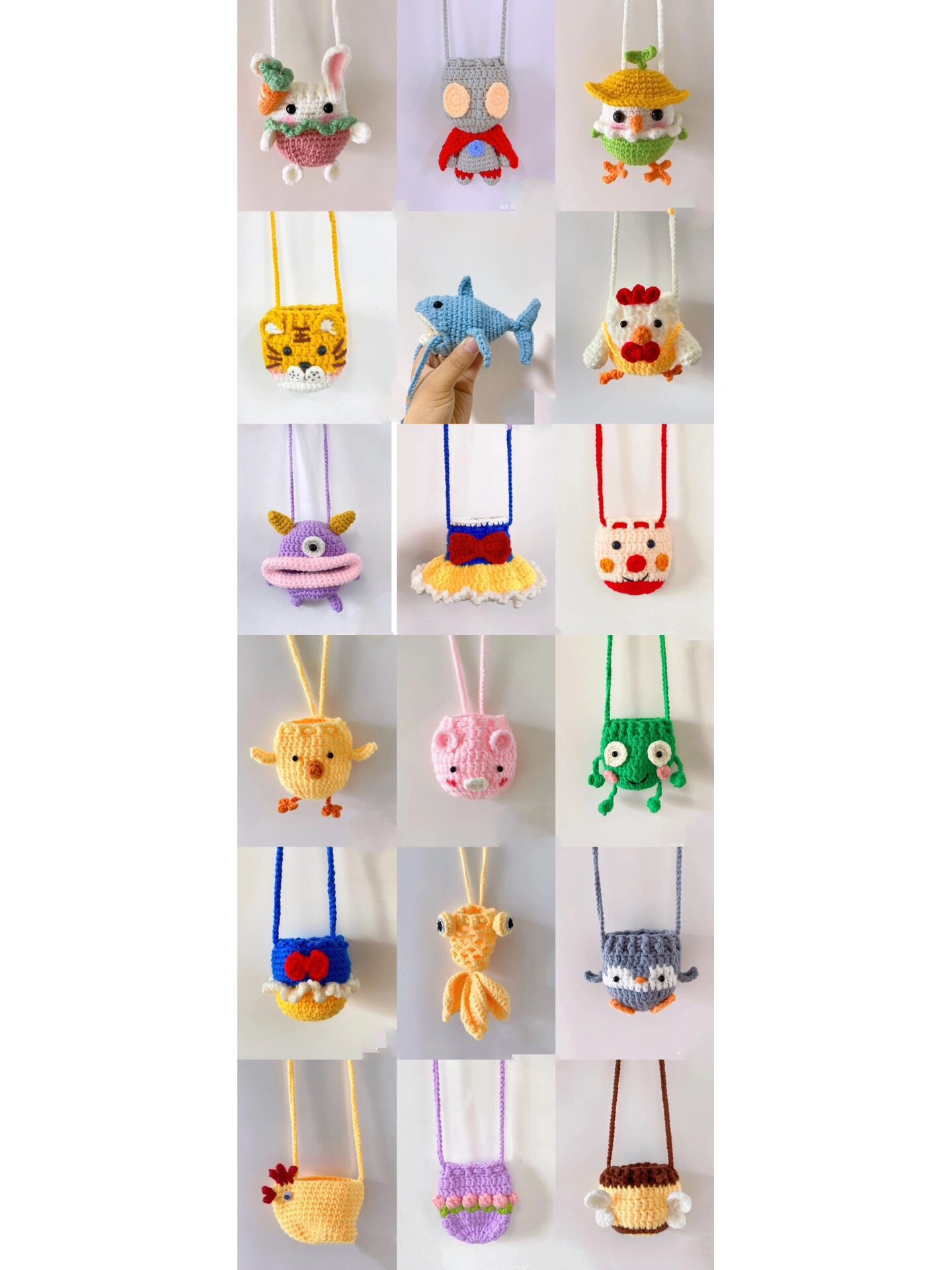 钩针编织 鸡蛋兜 蛋袋 端午节 合集 都有图解 胡萝卜兔 小鹦鹉 小金鱼