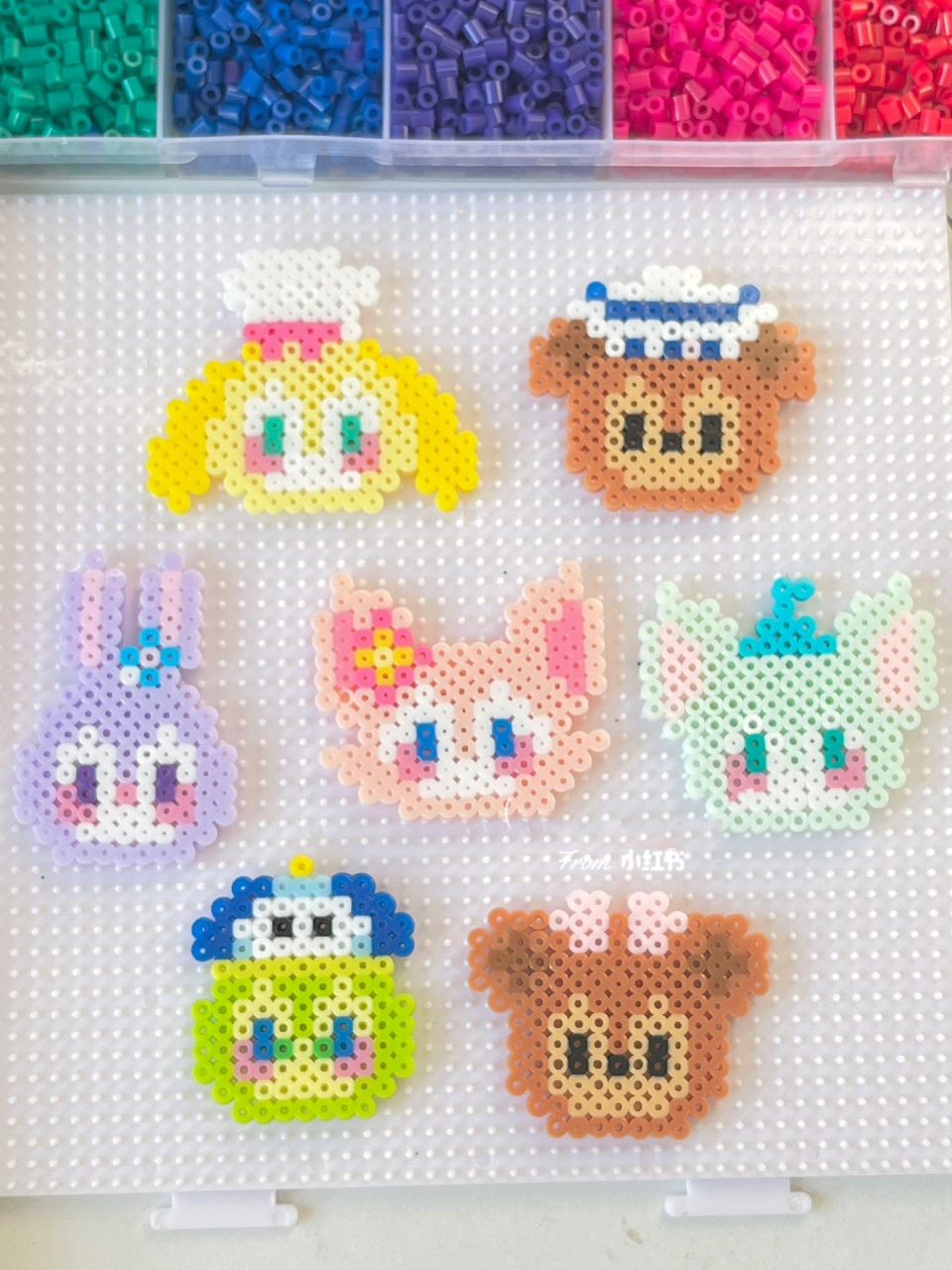 拼豆豆|集齐迪士尼七宝的大头照噜✌🏻 可可爱爱 只有脑袋 希望去