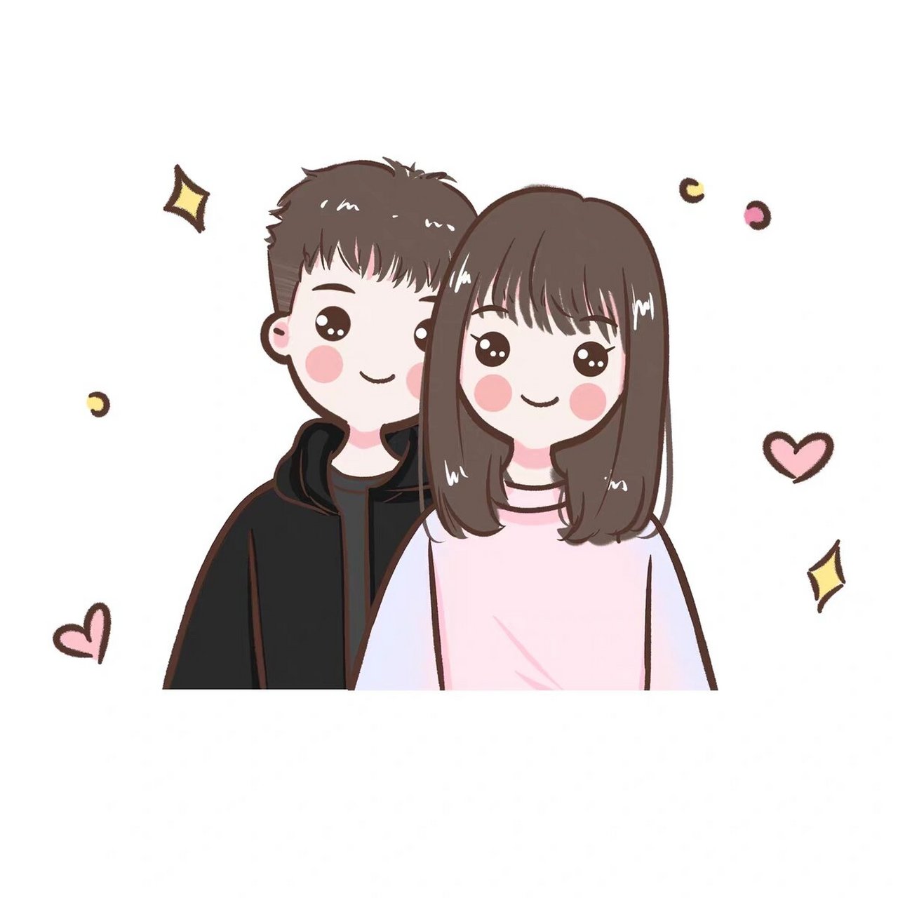 手绘全家福一家三口头像,满满的幸福感7815 一家三口四口卡通头像