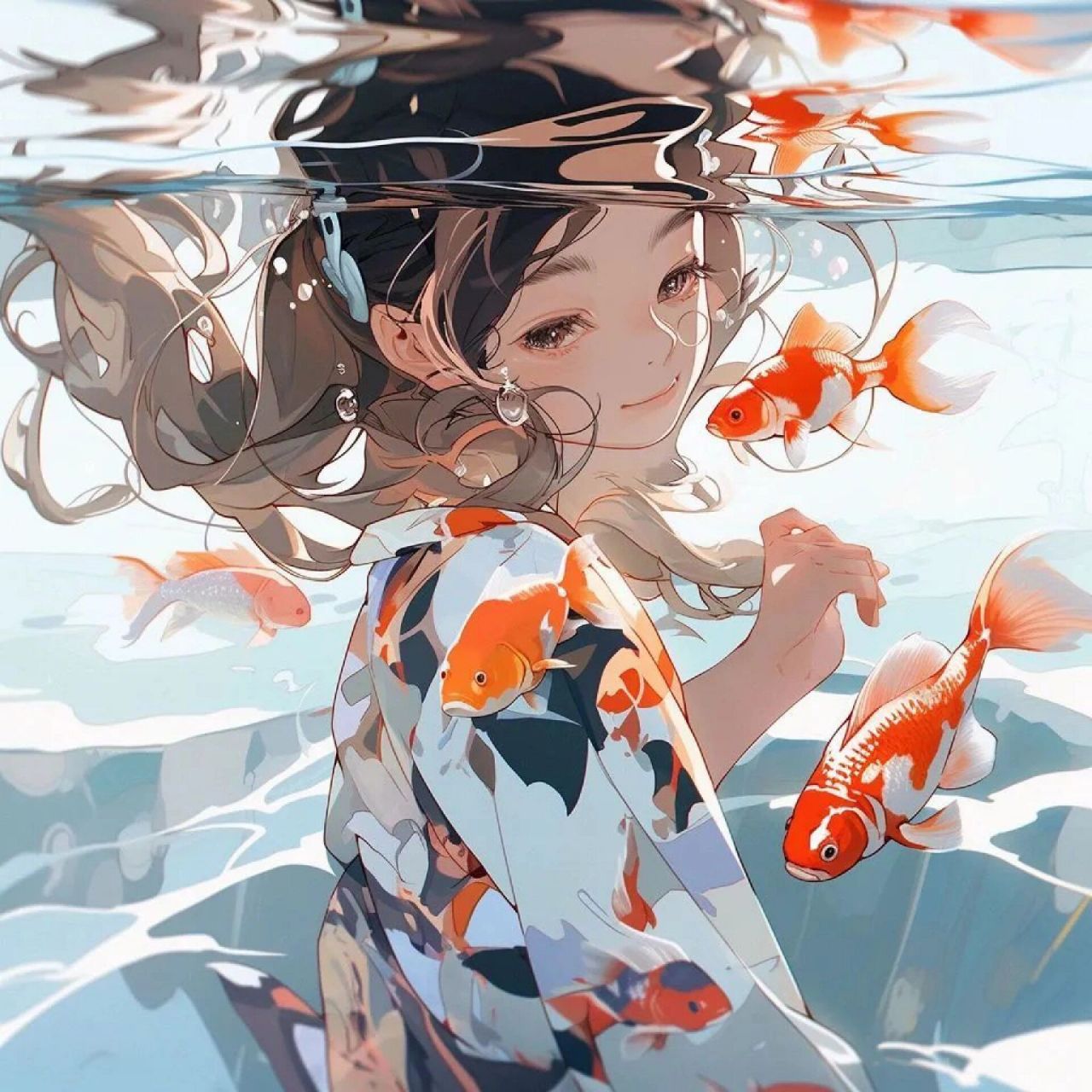 锦鲤女生头像  锦鲤女生头像|希望换上这个的头像的人都能好运连连