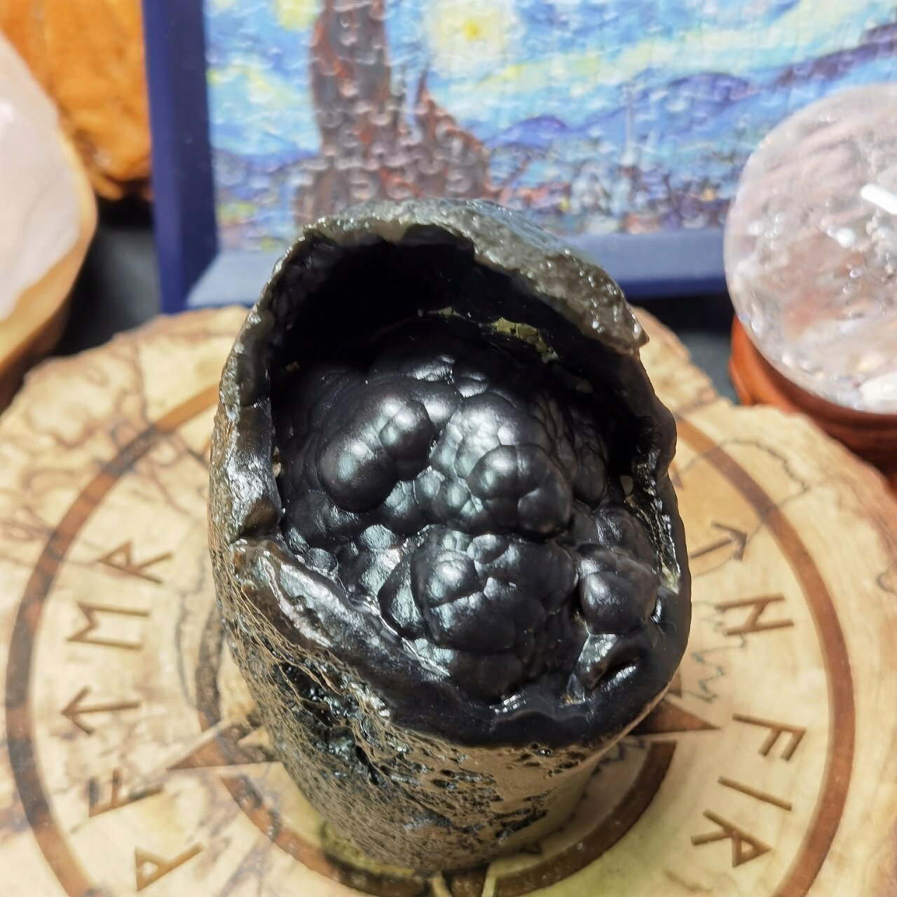 黑色系玛瑙原石摆件 黑色玛瑙窝窝原石 天然黑玛瑙原石 手握黑玛瑙