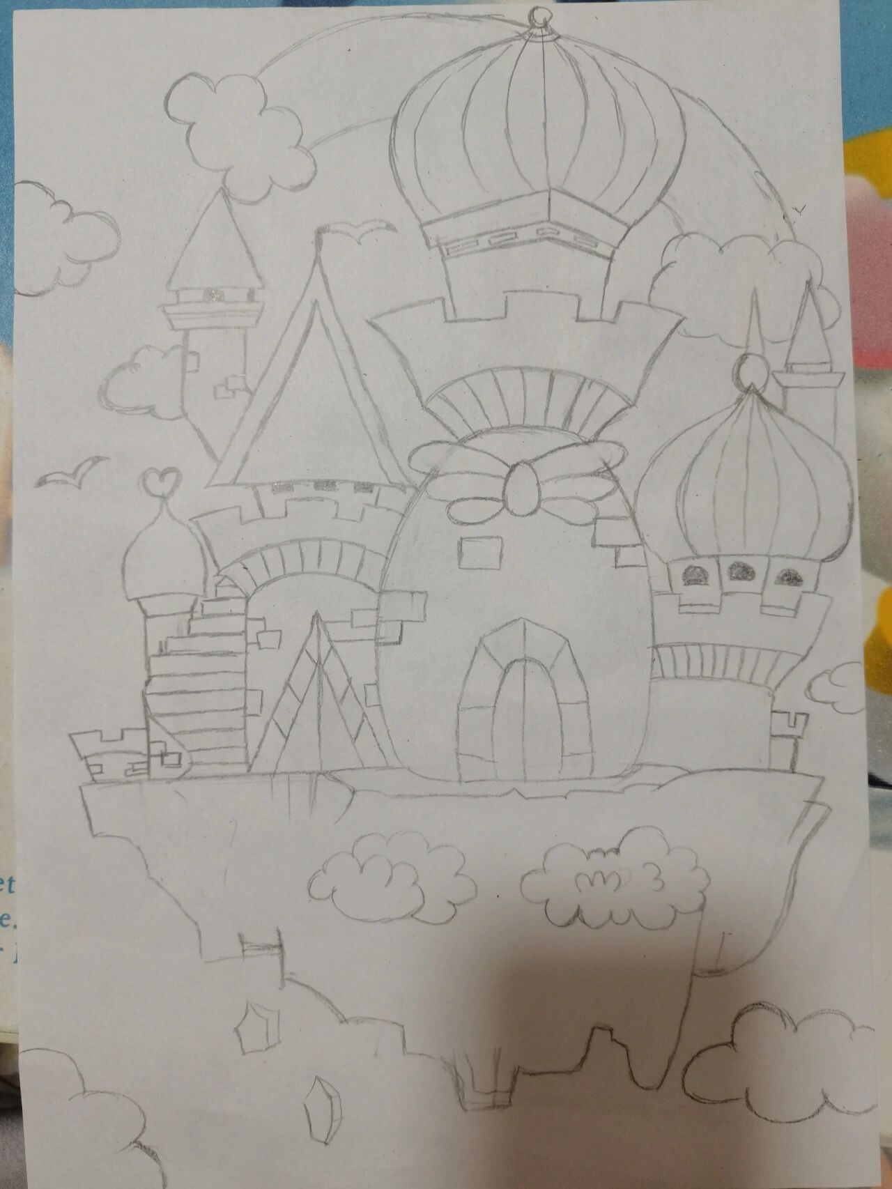 6《梦想王国》主题画  彩虹用勾线笔不过是为了其看起来更明显点 其实