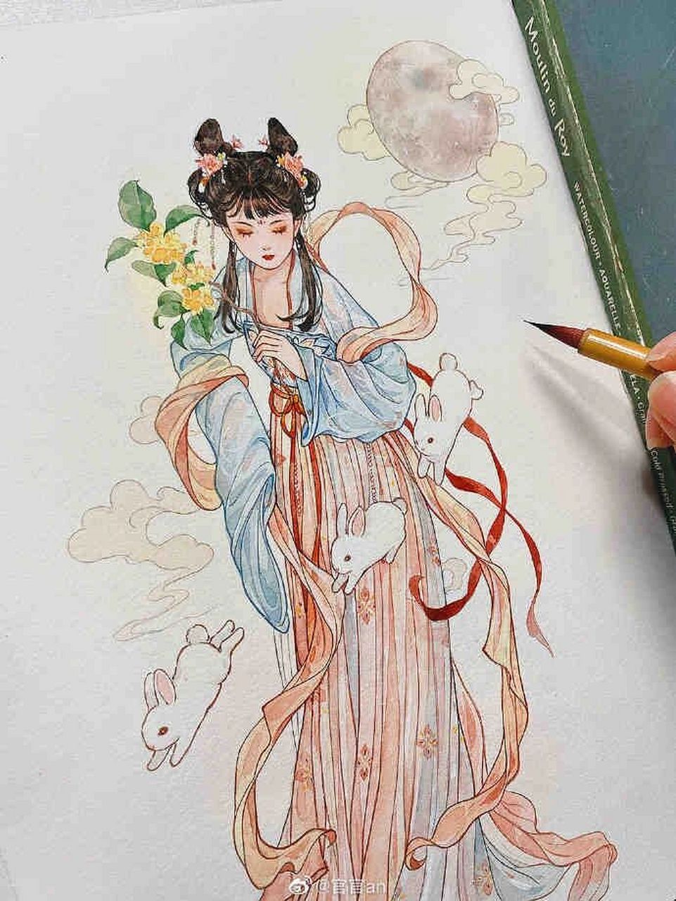 手绘古风美女插画        哈尔滨手绘培训 676767