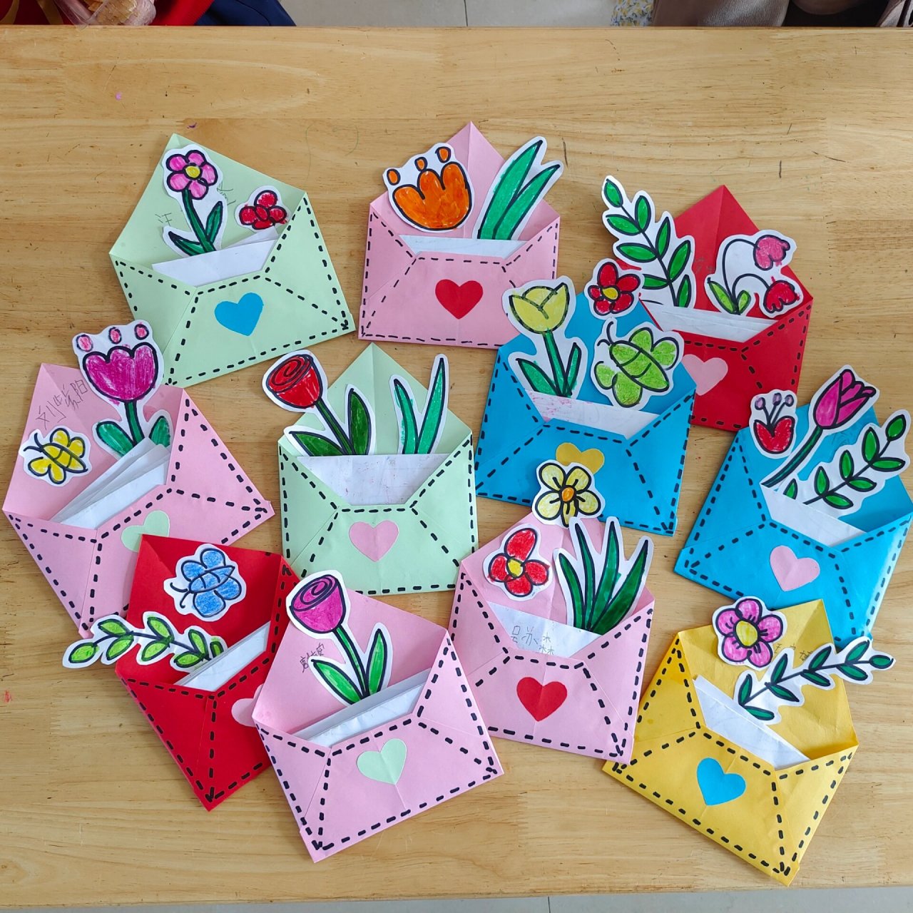 母亲节手工信封7715 彩色a4纸叠信封