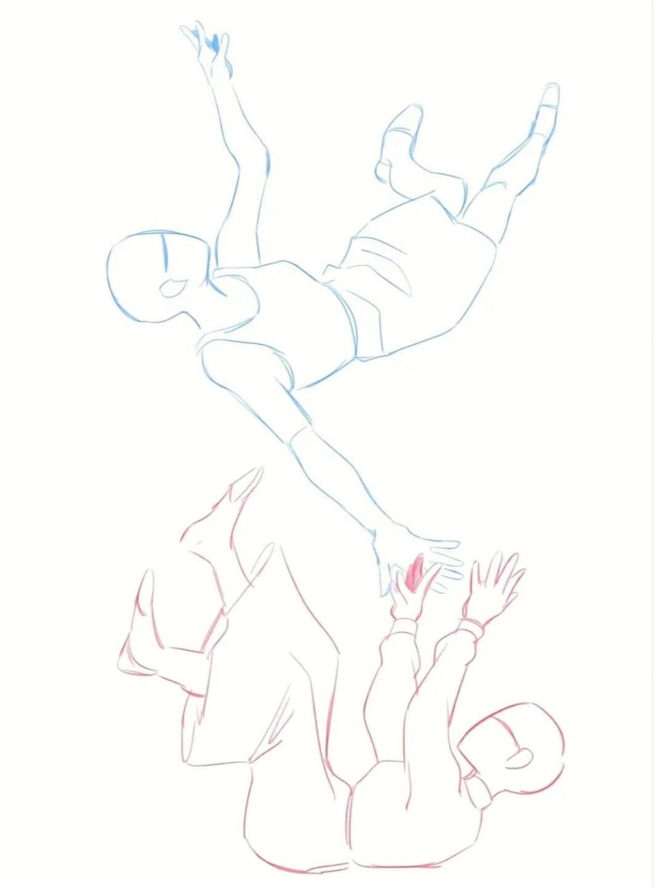 人物下坠姿势动态绘画参考