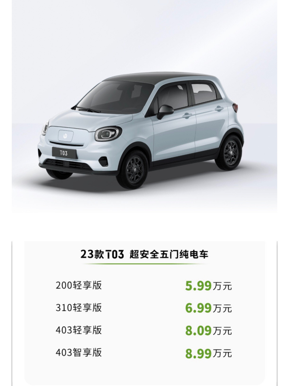 2023款零跑t03购买建议979797 性价比no:105