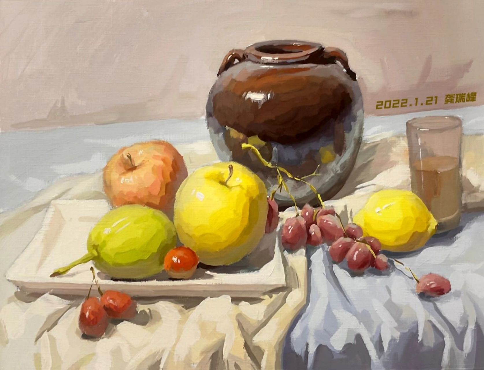 8k水粉-水果罐子 完整步骤(天津画室)