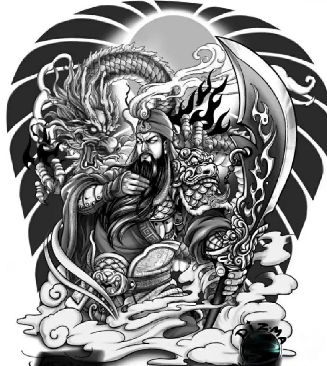 纹身手稿.满背纹身素材