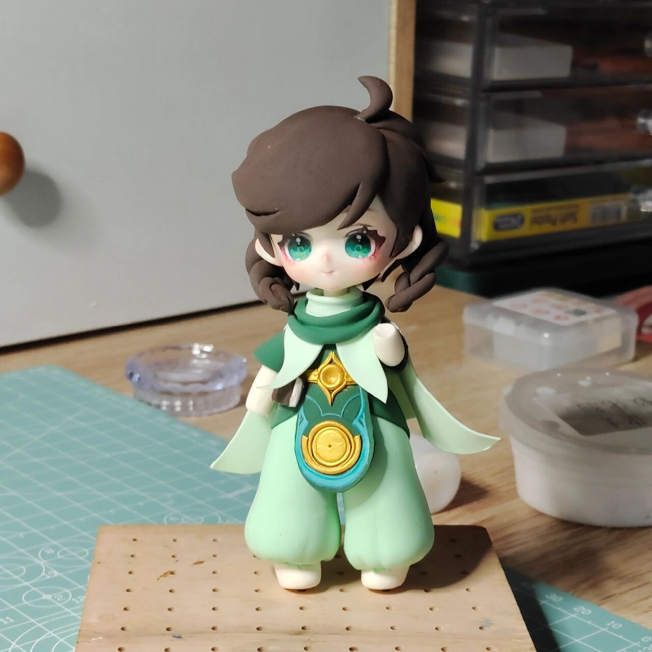 王者荣耀桑启q版轻黏土人半成品 进度50%版 明天发正式的我承认最近拍