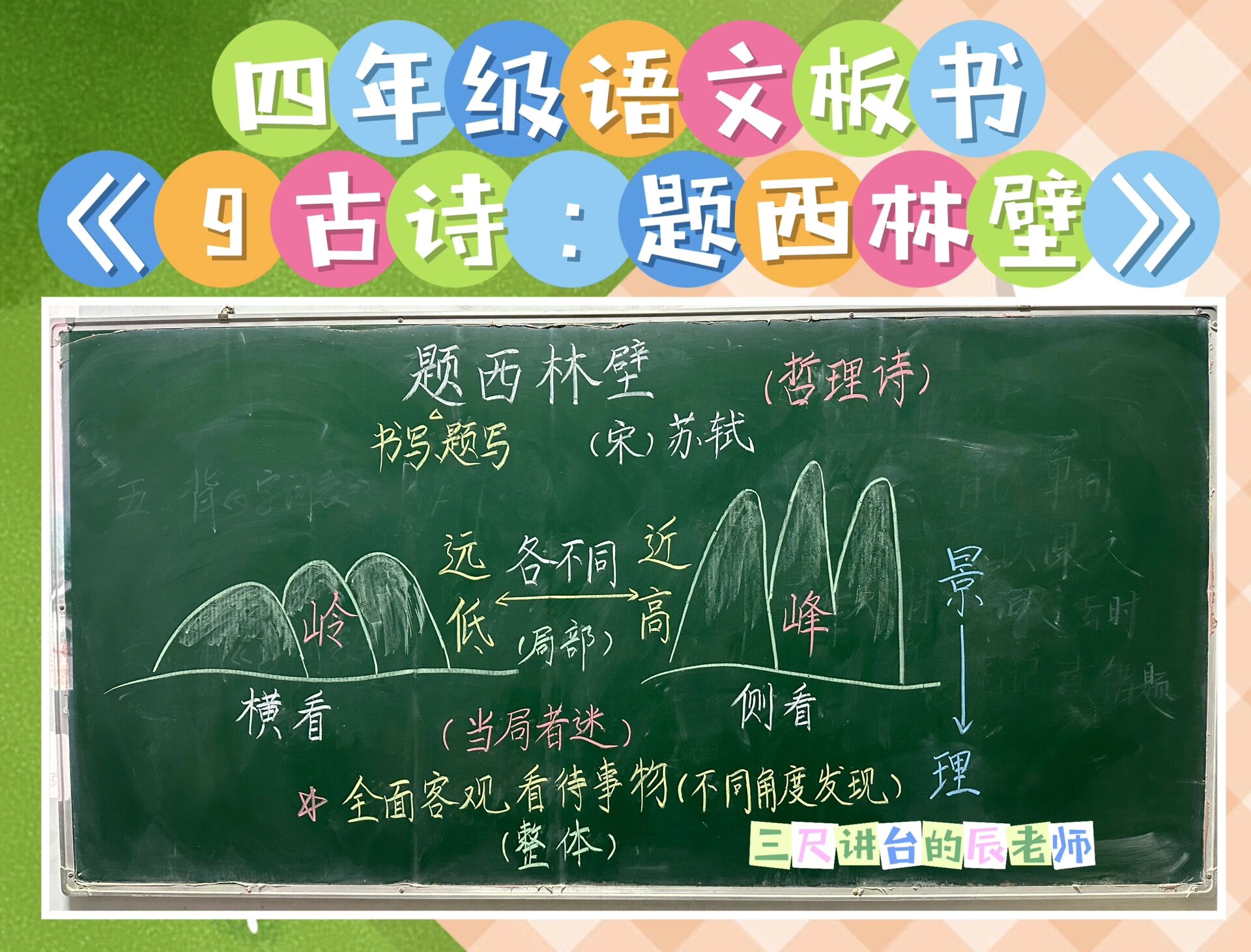 四年级语文《9古诗:题西林壁》板书