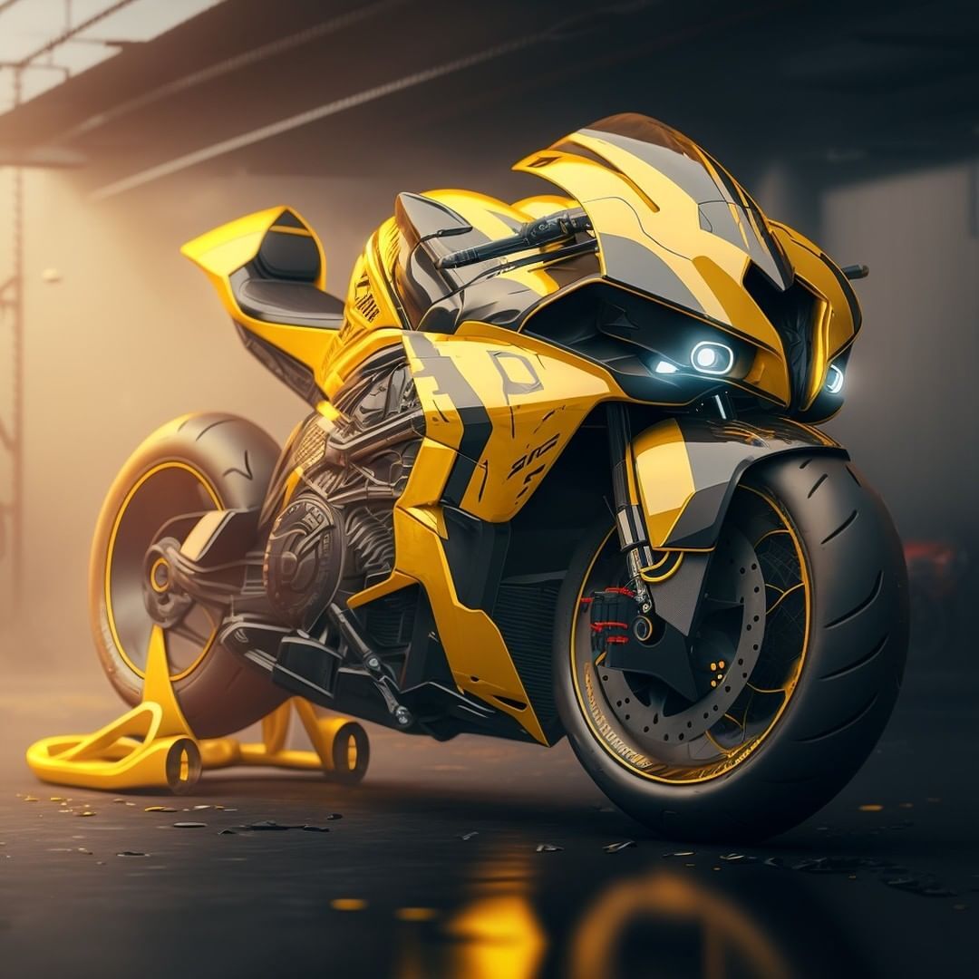 概念摩托跑车 ps:炫酷的科幻机甲风格,爱了!